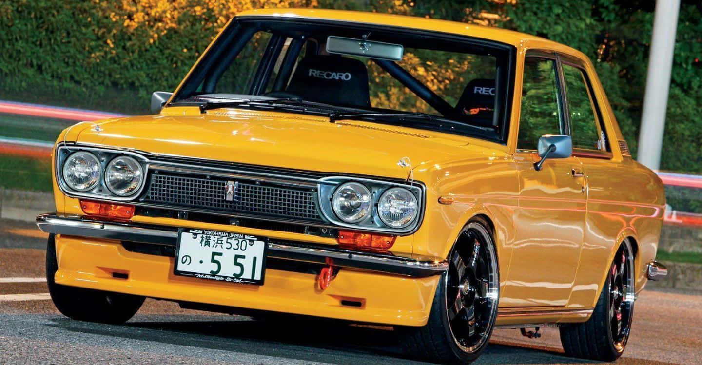 Datsun 510, racetrack, night, HD Desktop Wallpaper