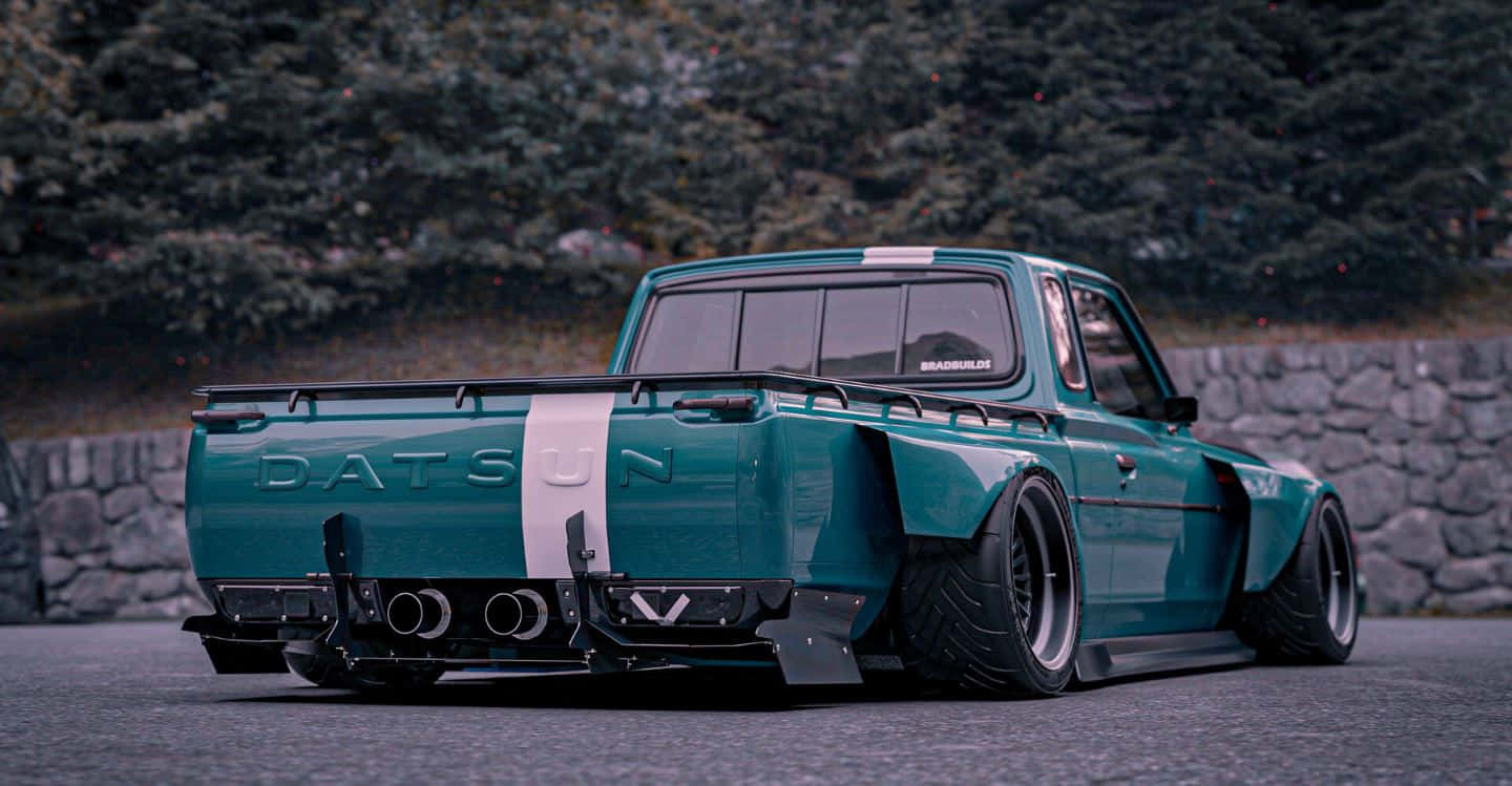 Datsun 620, teal, custom, HD Desktop Wallpaper