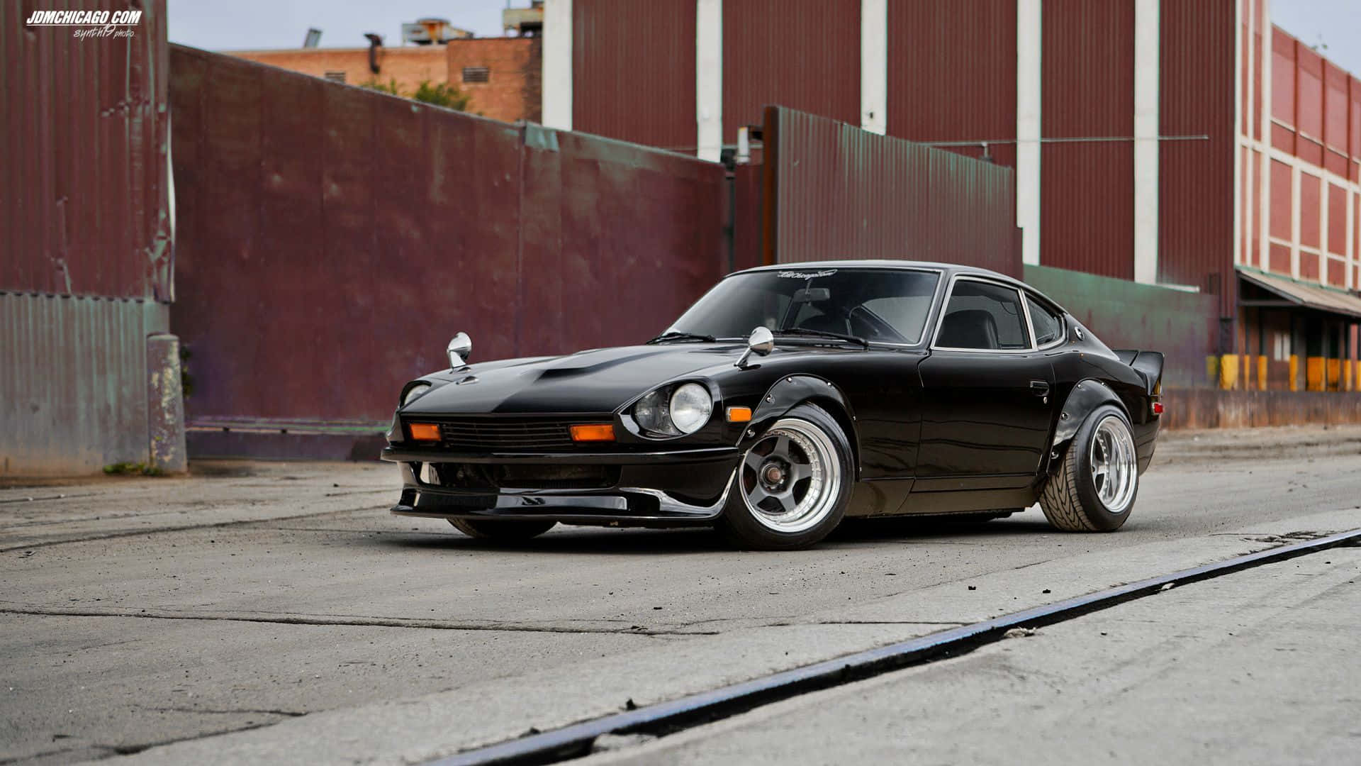 Datsun, 1920 x 1080, sleek black classic sports car, Full HD Desktop Wallpaper