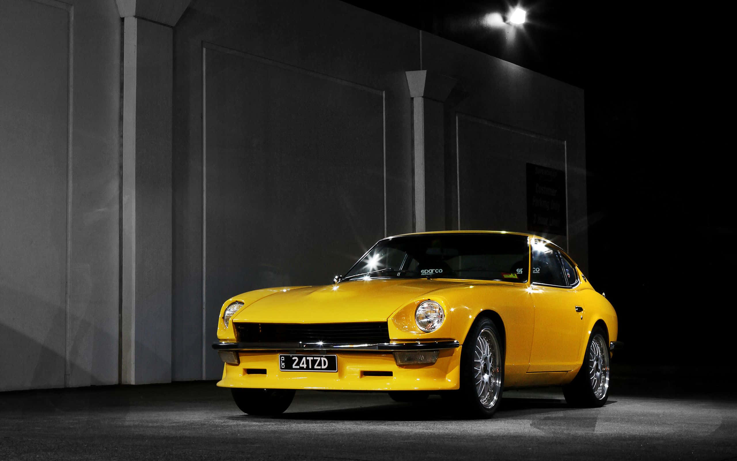 Datsun 2560, yellow, classic sports car, 2K Desktop Wallpaper