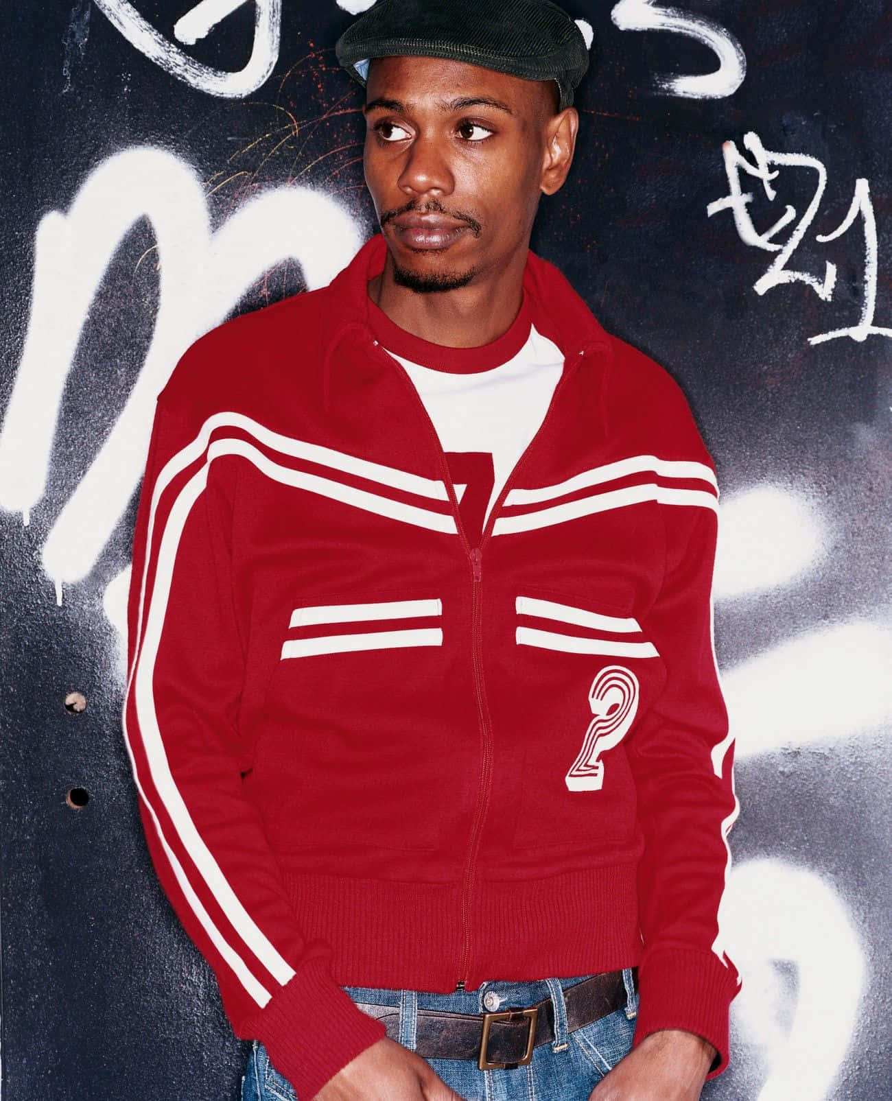 Dave Chappelle, red track jacket, white stripes, HD Phone Wallpaper