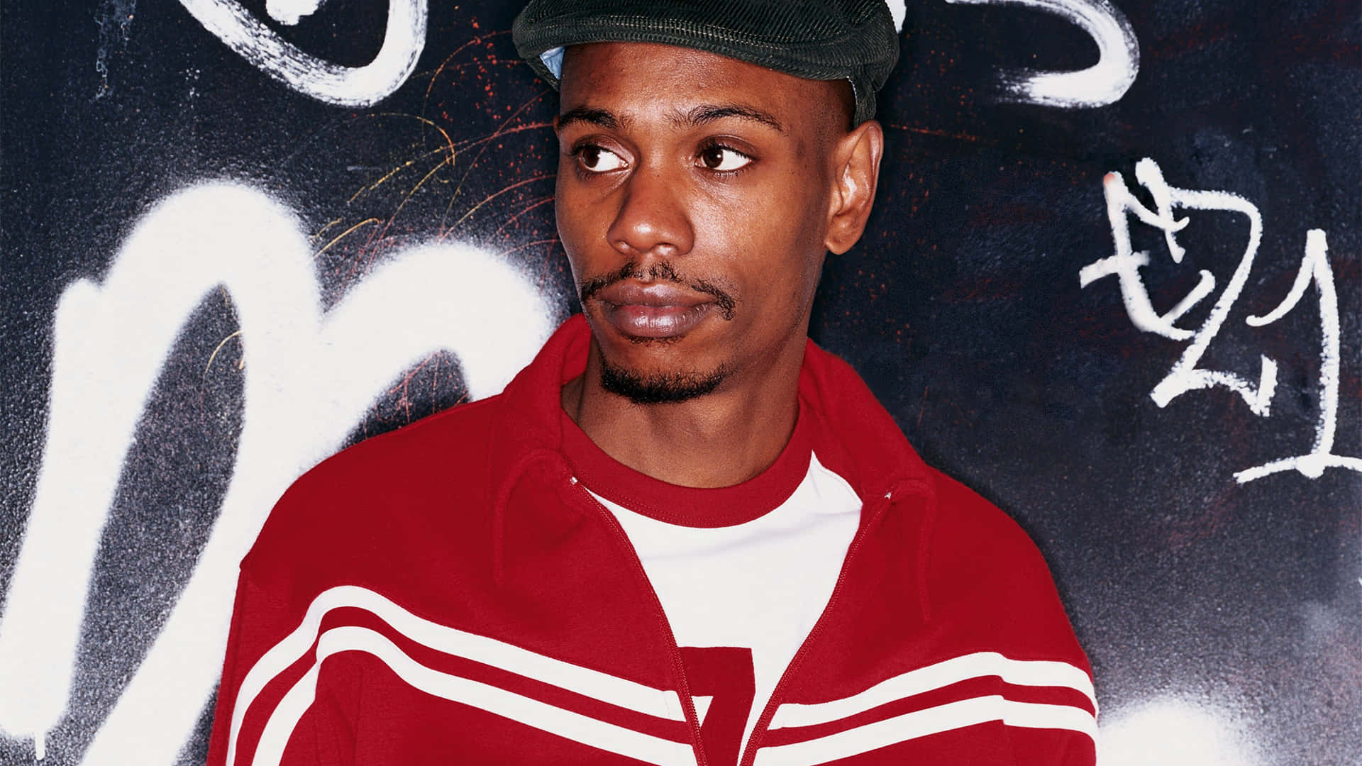 Dave Chappelle, red track jacket, cap, Full HD Desktop Wallpaper