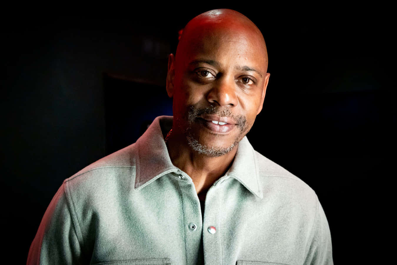 Dave Chappelle, bald man, light green button-up shirt, HD Desktop Wallpaper