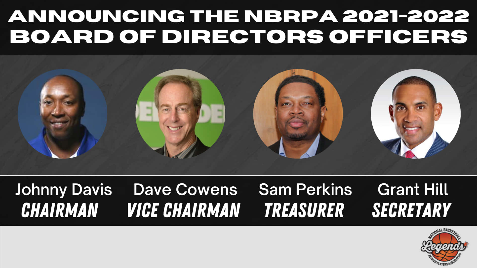 Dave Cowens, NBRPA 2021-2022 board officers, basketball legends, Full HD Desktop Wallpaper