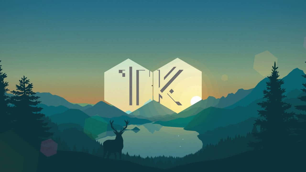 Dave2d, deer silhouette, serene lake, HD Desktop Wallpaper