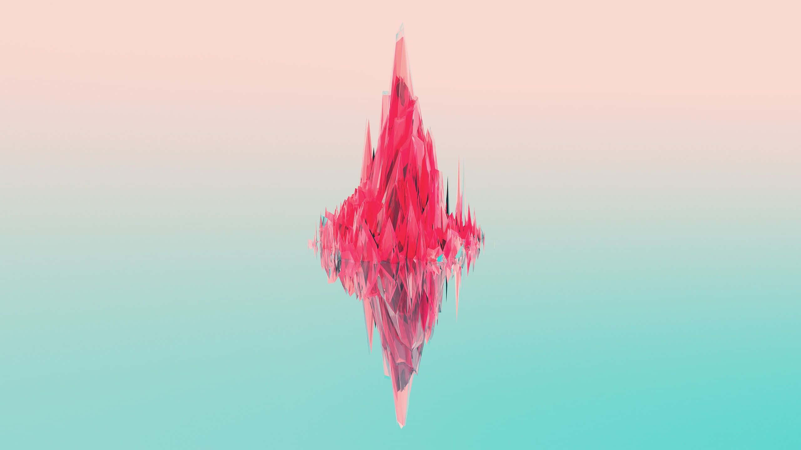 Dave2d, pink, crystalline structure, 2K Desktop Wallpaper