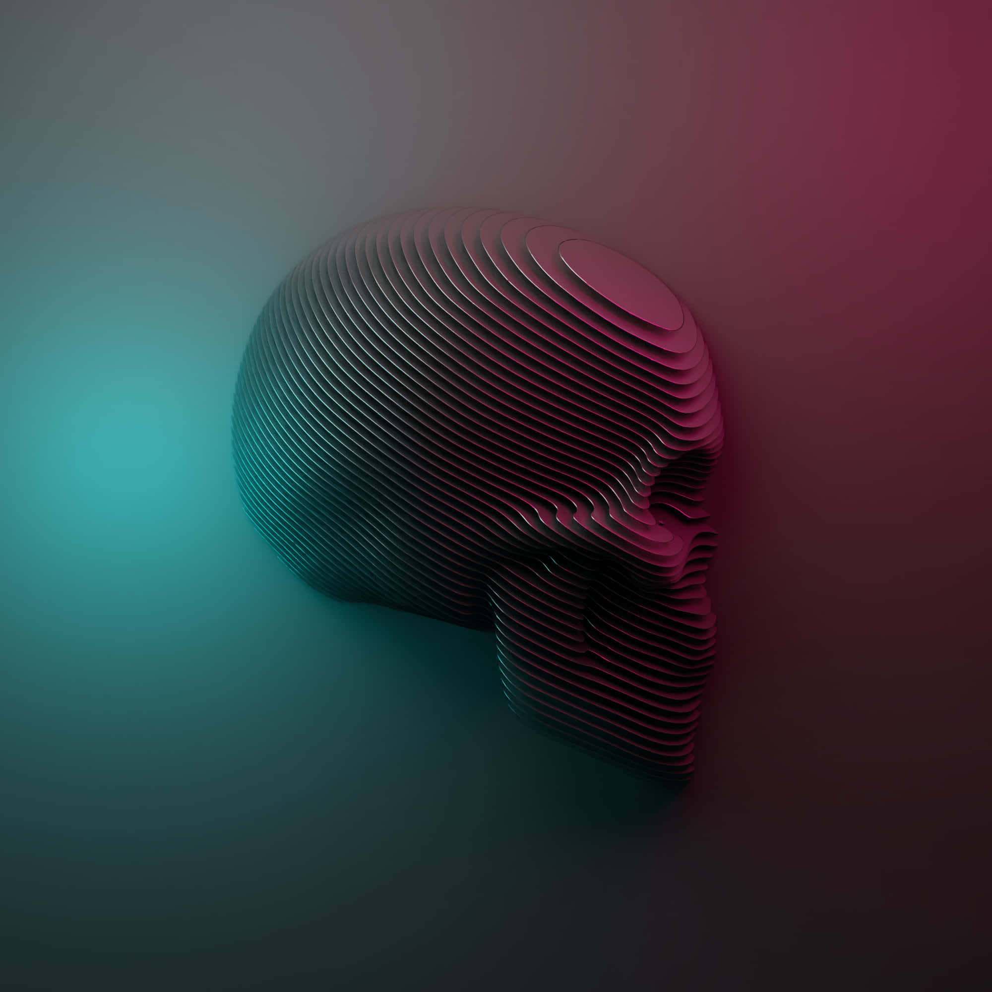 Dave2d, layered skull, metallic ridges, Full HD Desktop Wallpaper
