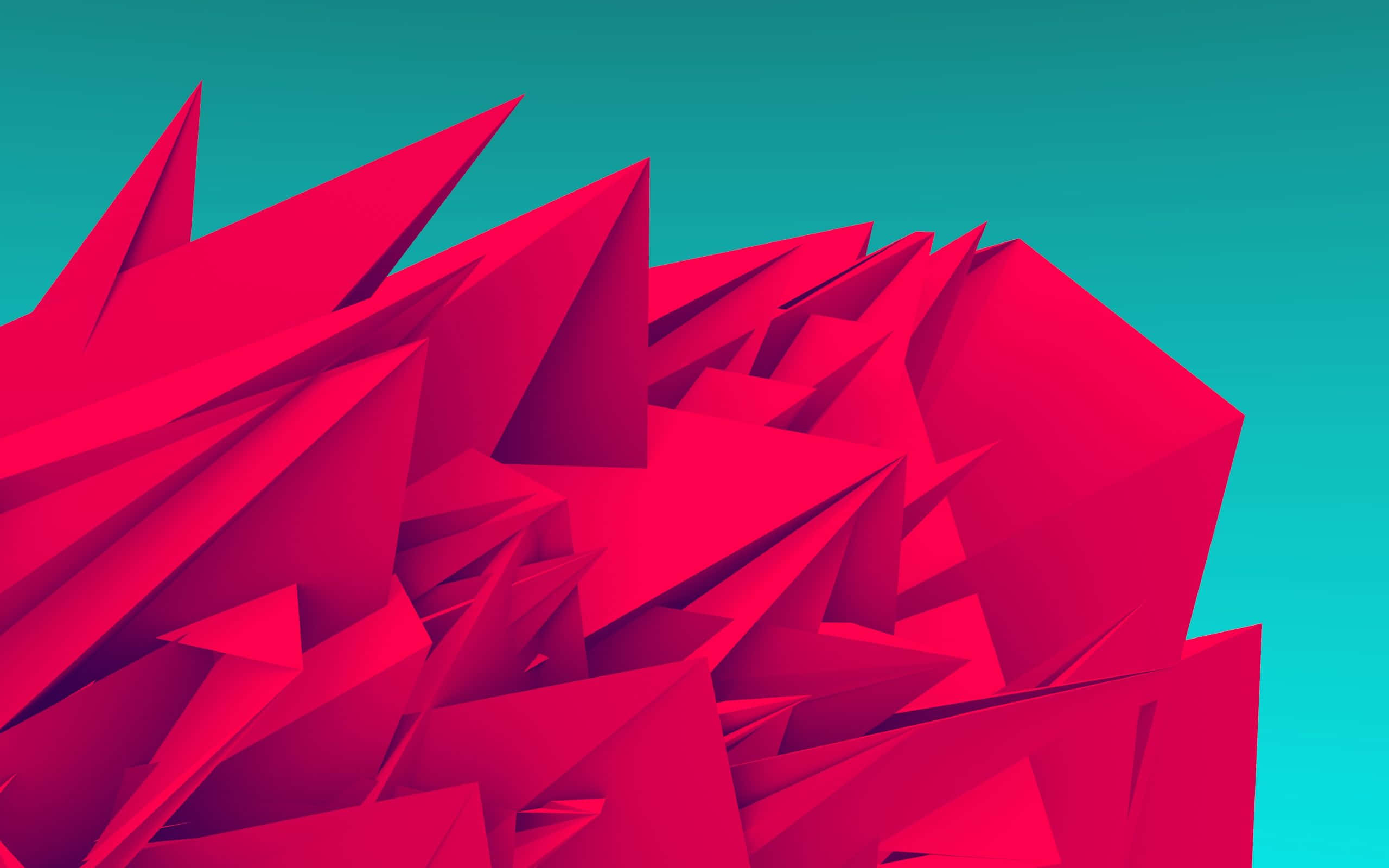 Dave2d, vibrant red, geometric shards, 2K Desktop Wallpaper