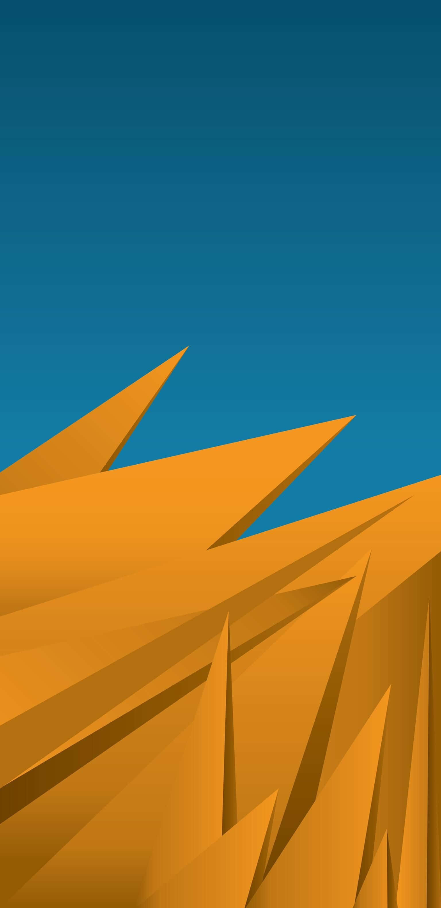 Dave2d, vibrant orange, geometric spikes, 2K Phone Wallpaper