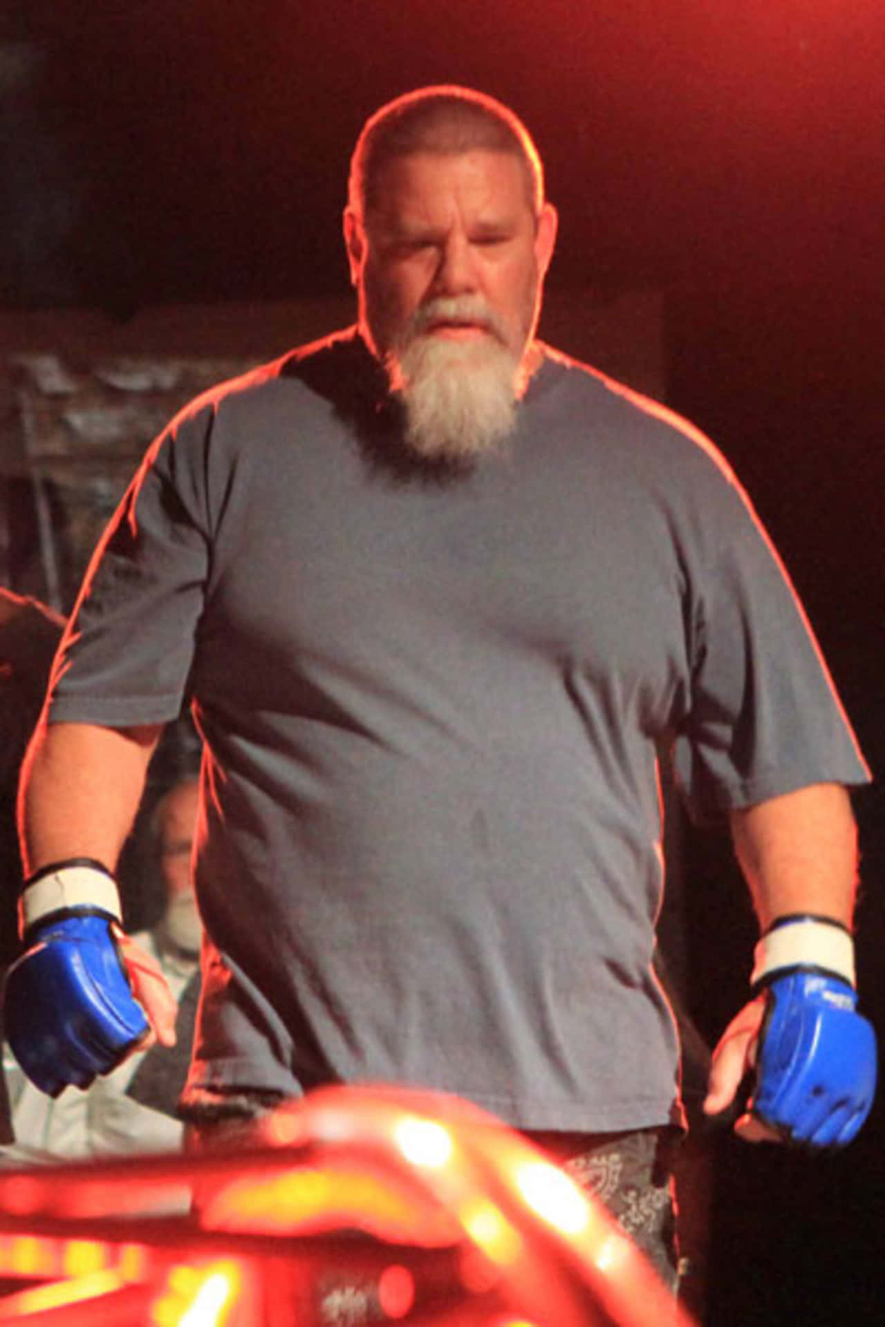 David Abbott, blue gloves, red stage lights, Full HD Phone Wallpaper