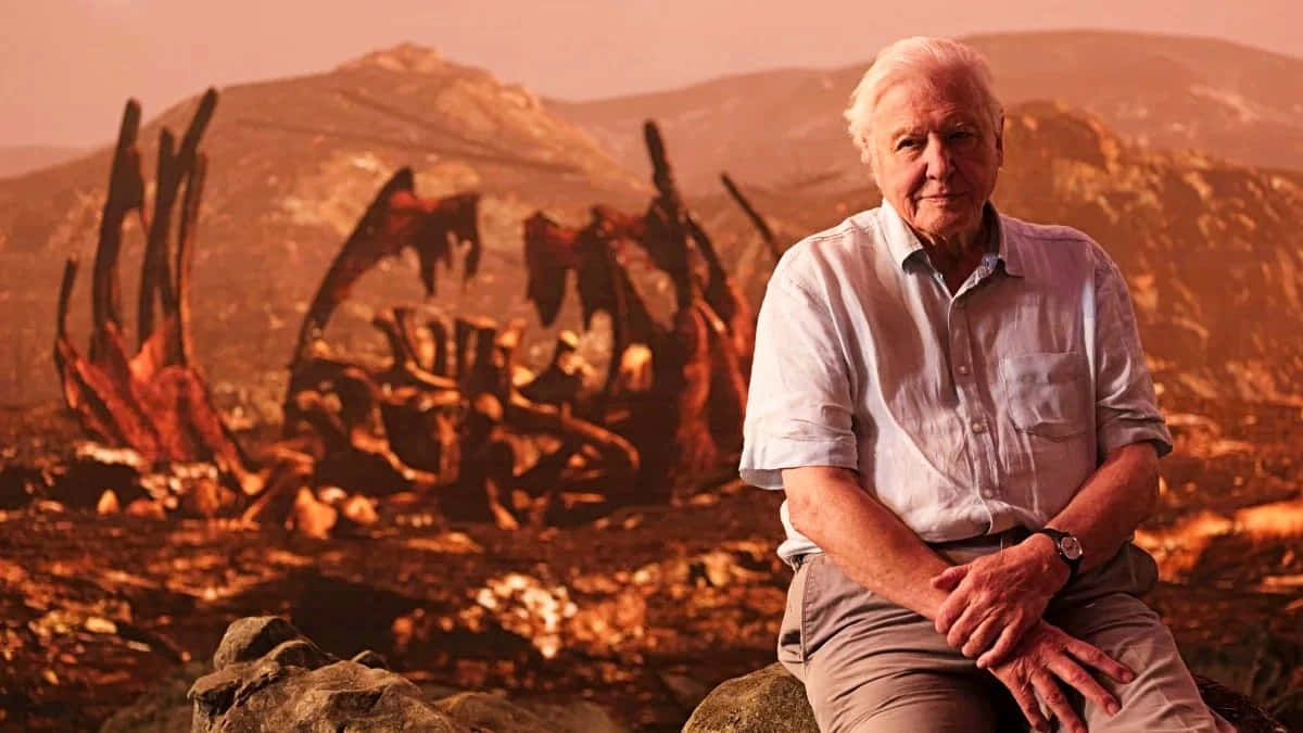David Attenborough, Martian landscape, rust-colored rock formations, SD Desktop Wallpaper