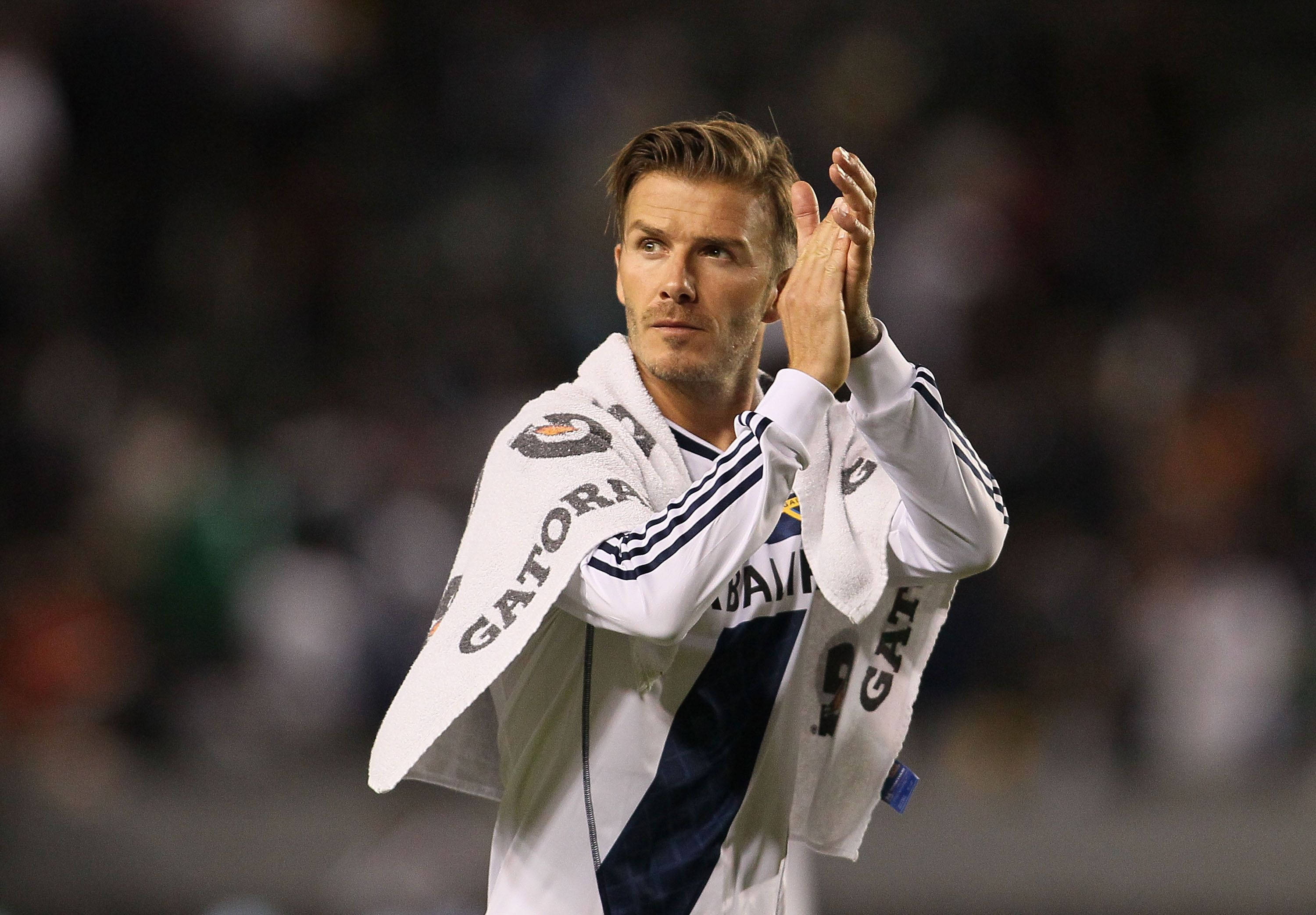 David Beckham, LA Galaxy, white Real Madrid jersey, 2K Desktop Wallpaper
