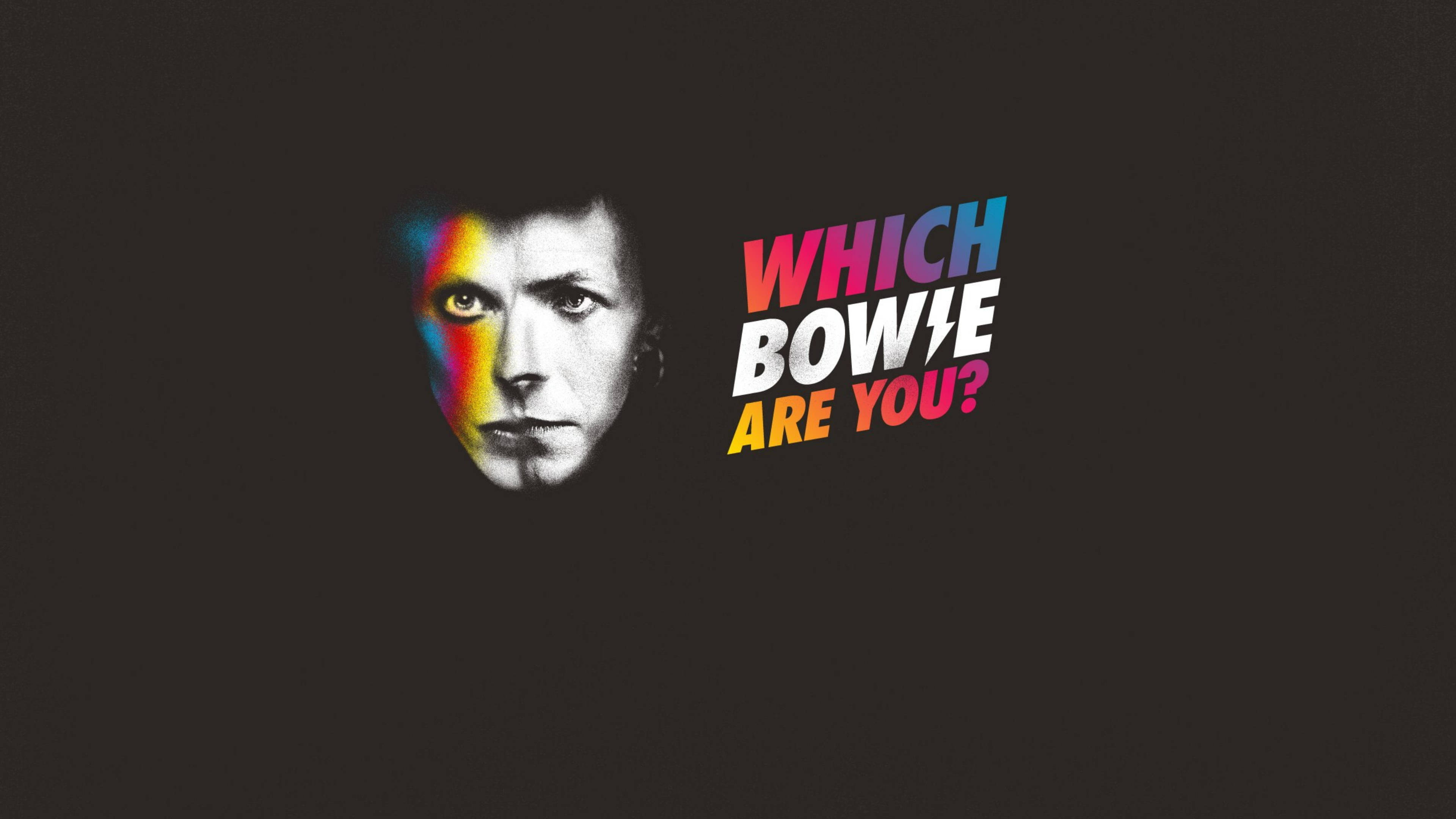 David Bowie, rainbow hues, multicolored text, 4K Desktop Wallpaper