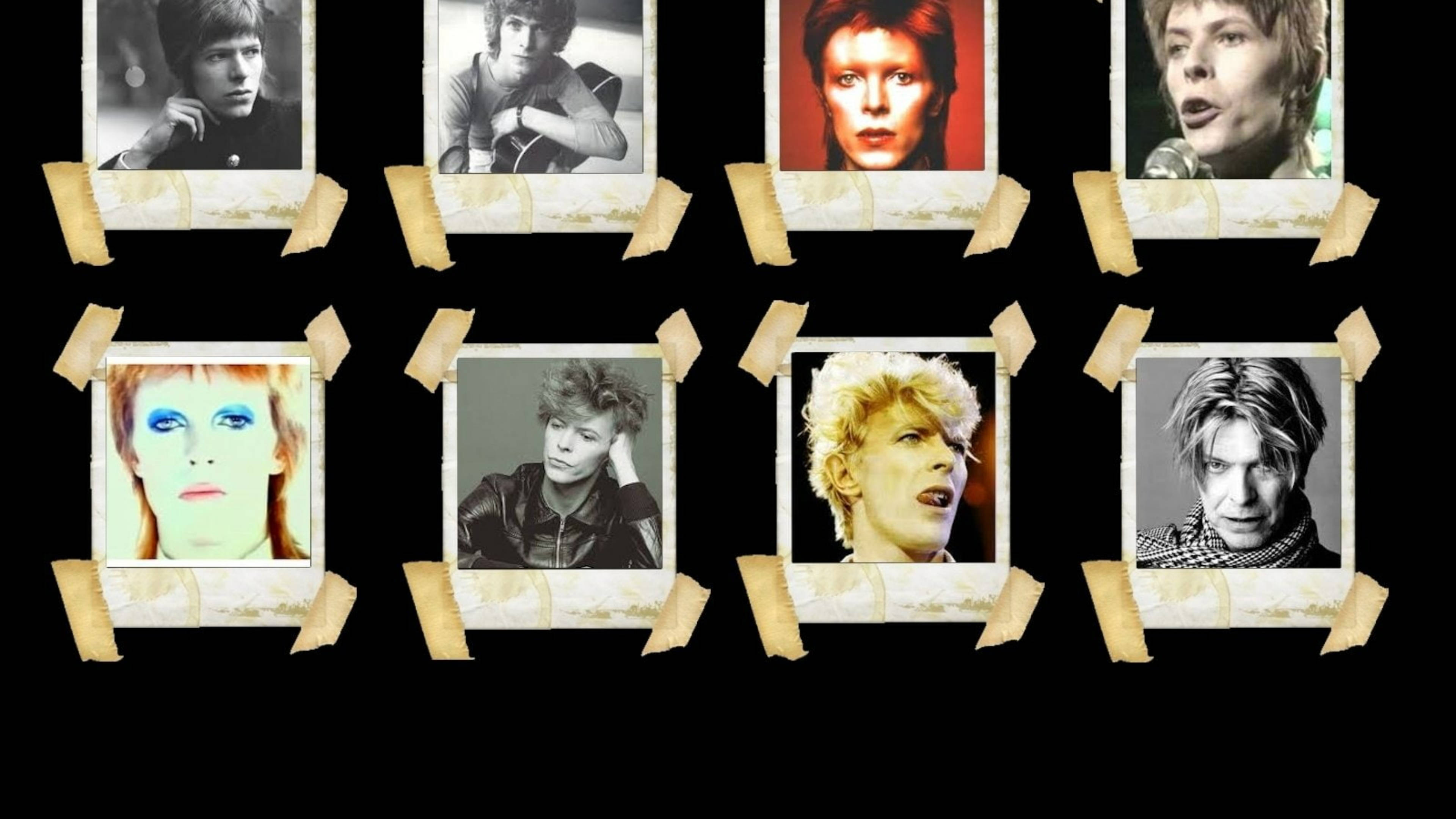 David Bowie, Polaroid photos, vintage, 4K Desktop Wallpaper