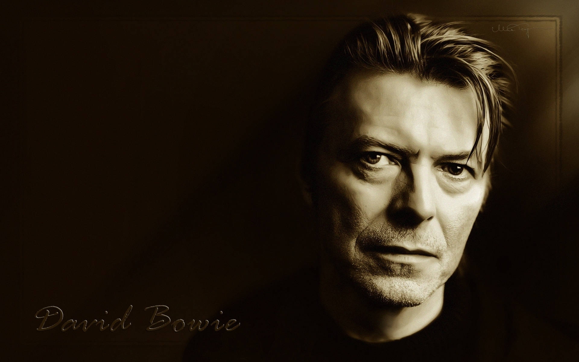 David Bowie, monochrome photography, sepia-toned, Full HD Desktop Wallpaper