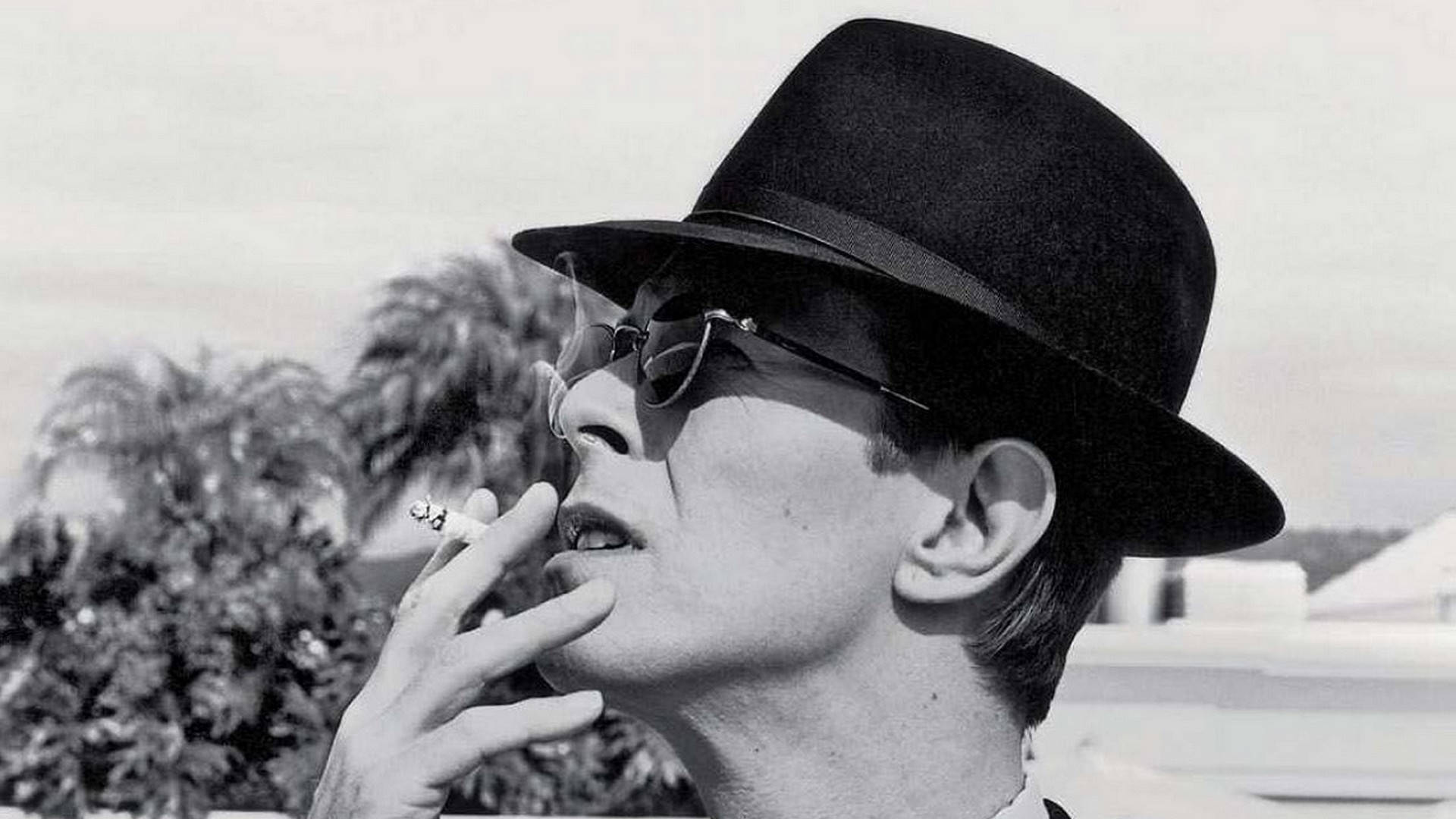 David Bowie, black fedora, sunglasses, Full HD Desktop Wallpaper