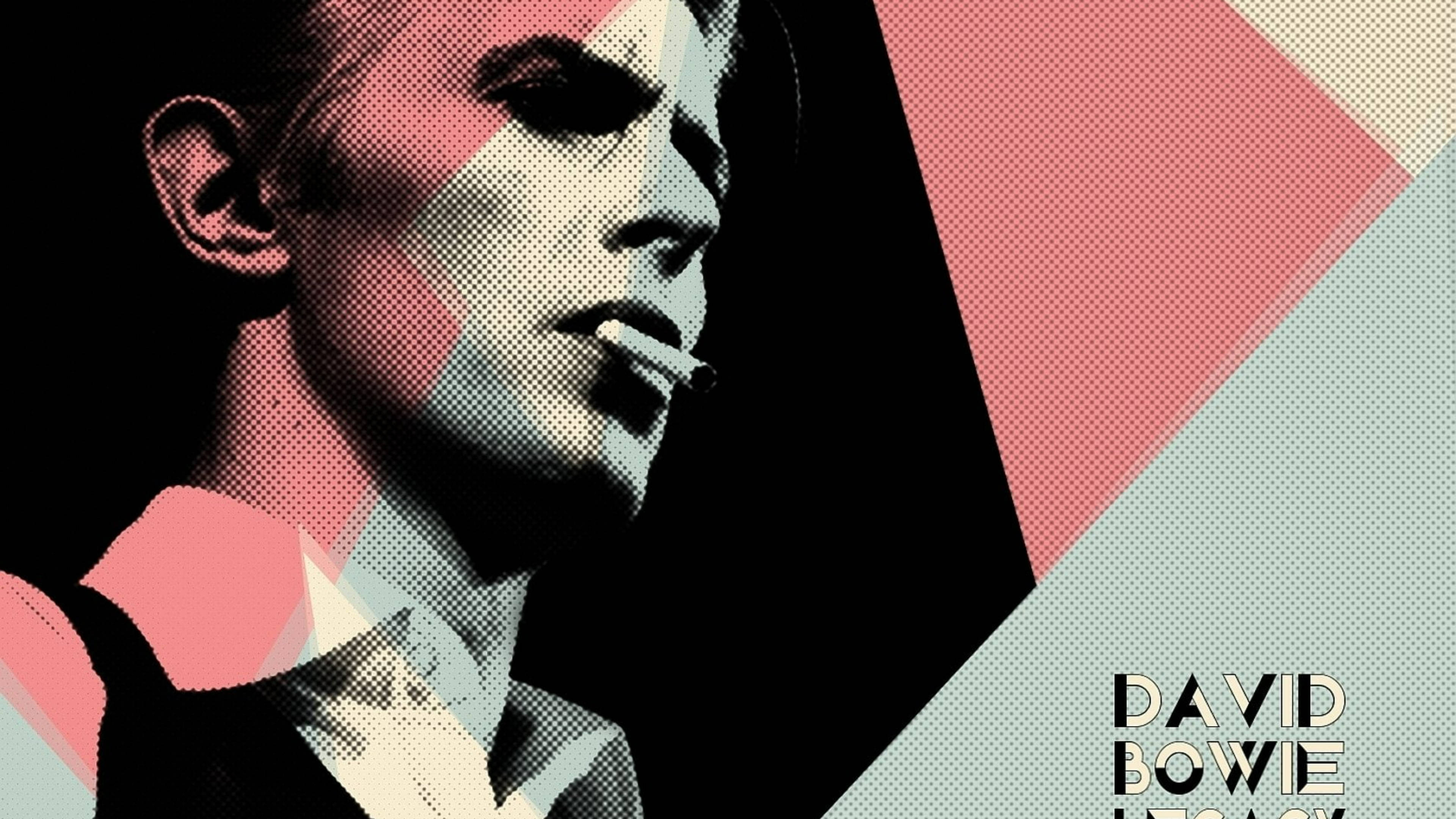 David Bowie, halftone portrait, profile, 4K Desktop Wallpaper