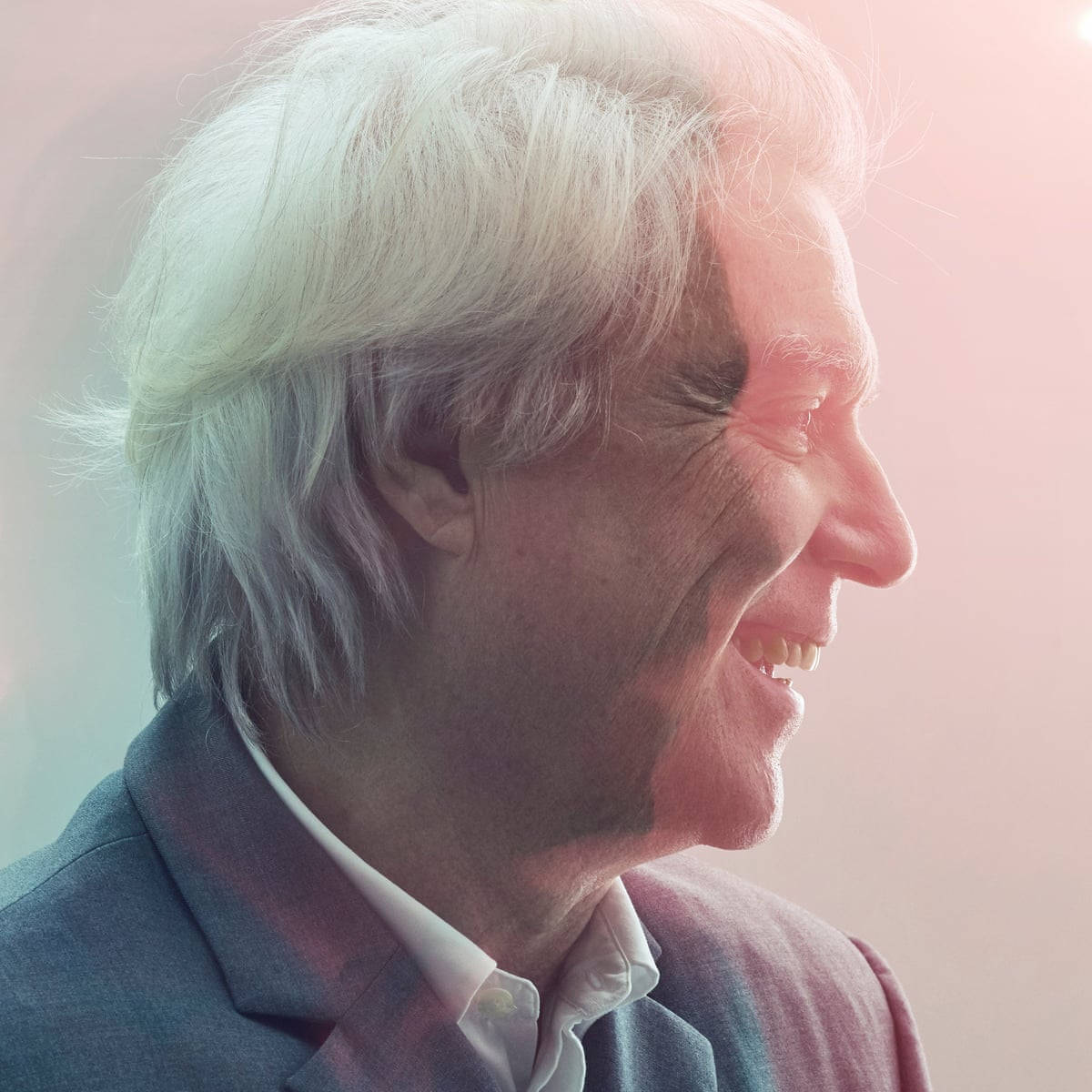 David Byrne, side profile, white hair, SD Desktop Wallpaper
