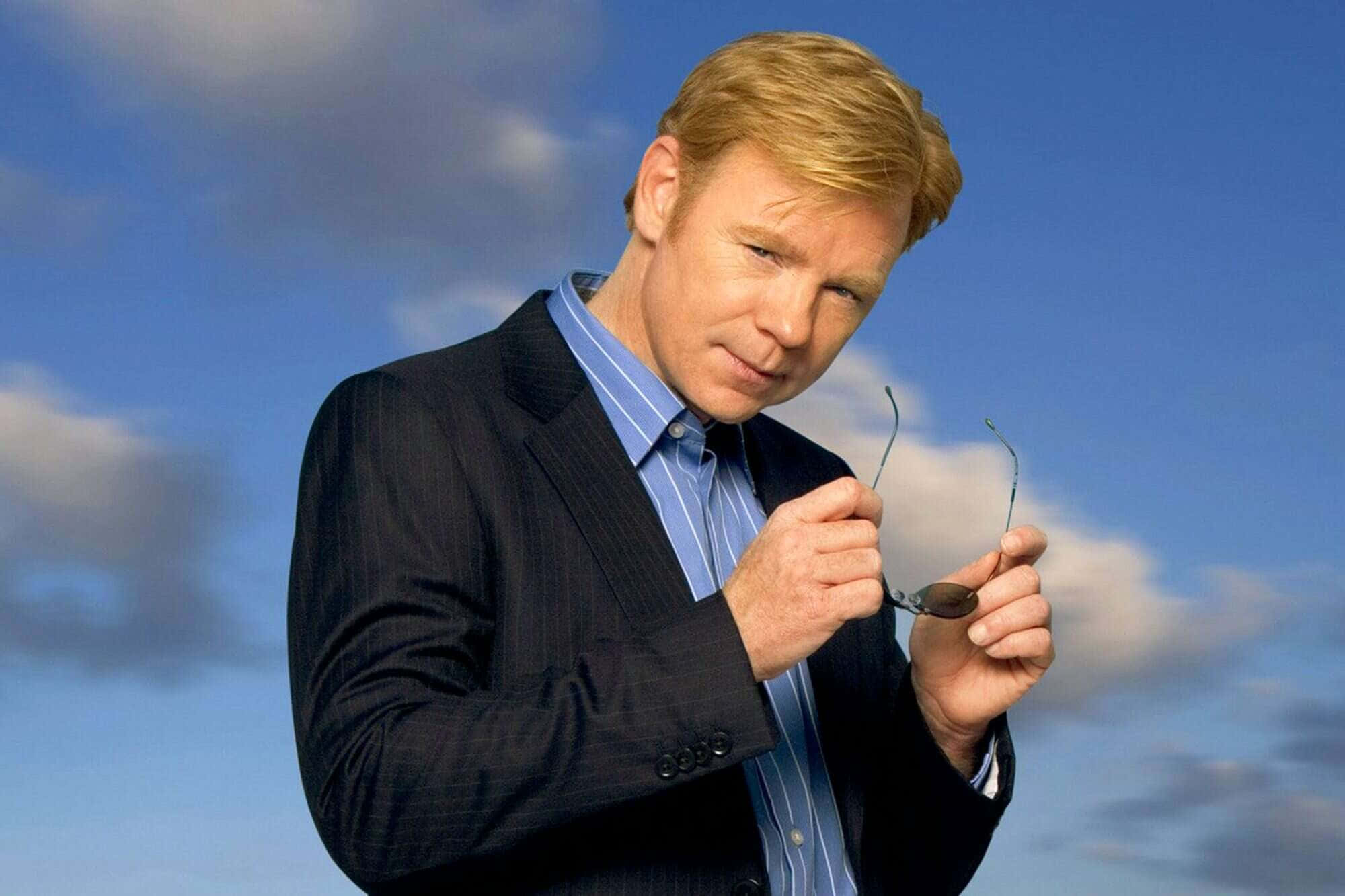 David Caruso, dark suit, blue shirt, Full HD Desktop Wallpaper