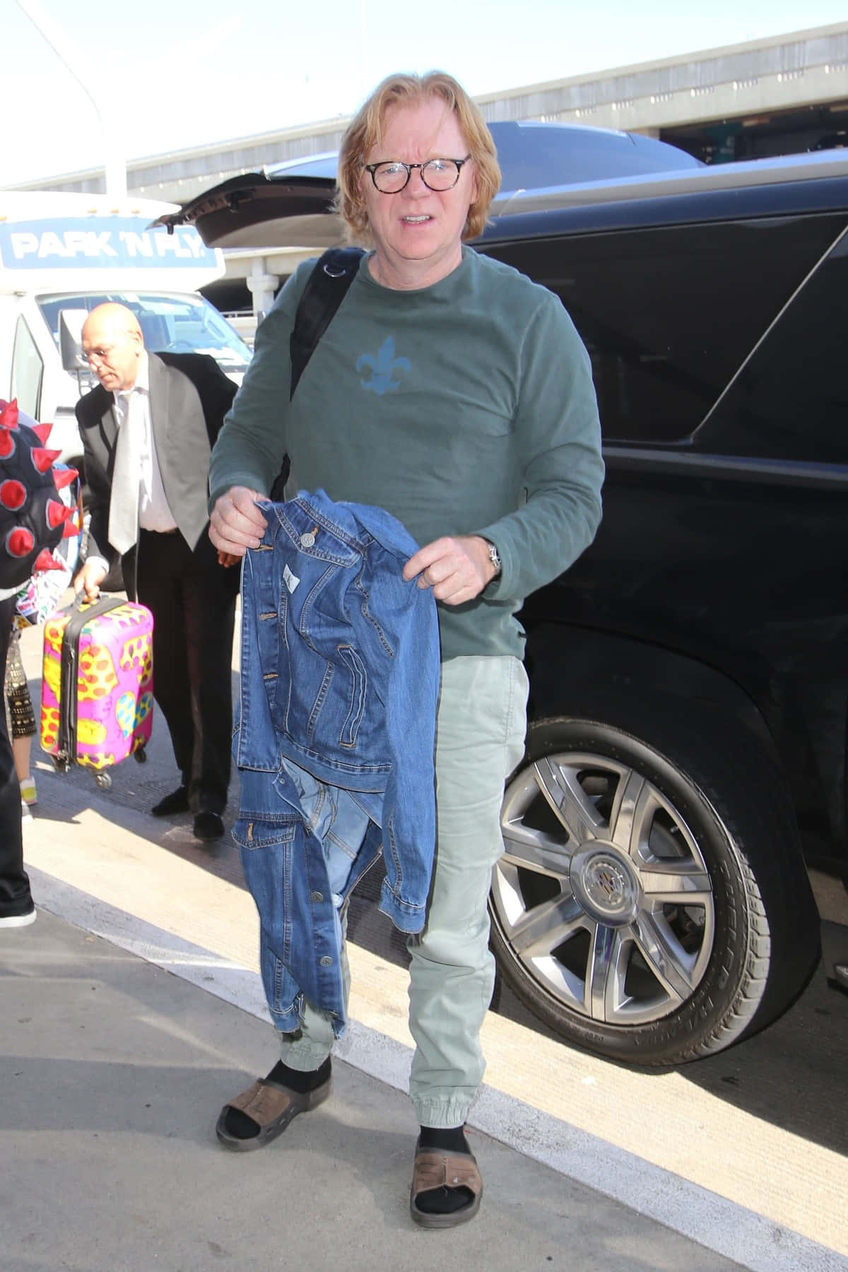 David Caruso, denim jacket, black SUV, HD Phone Wallpaper