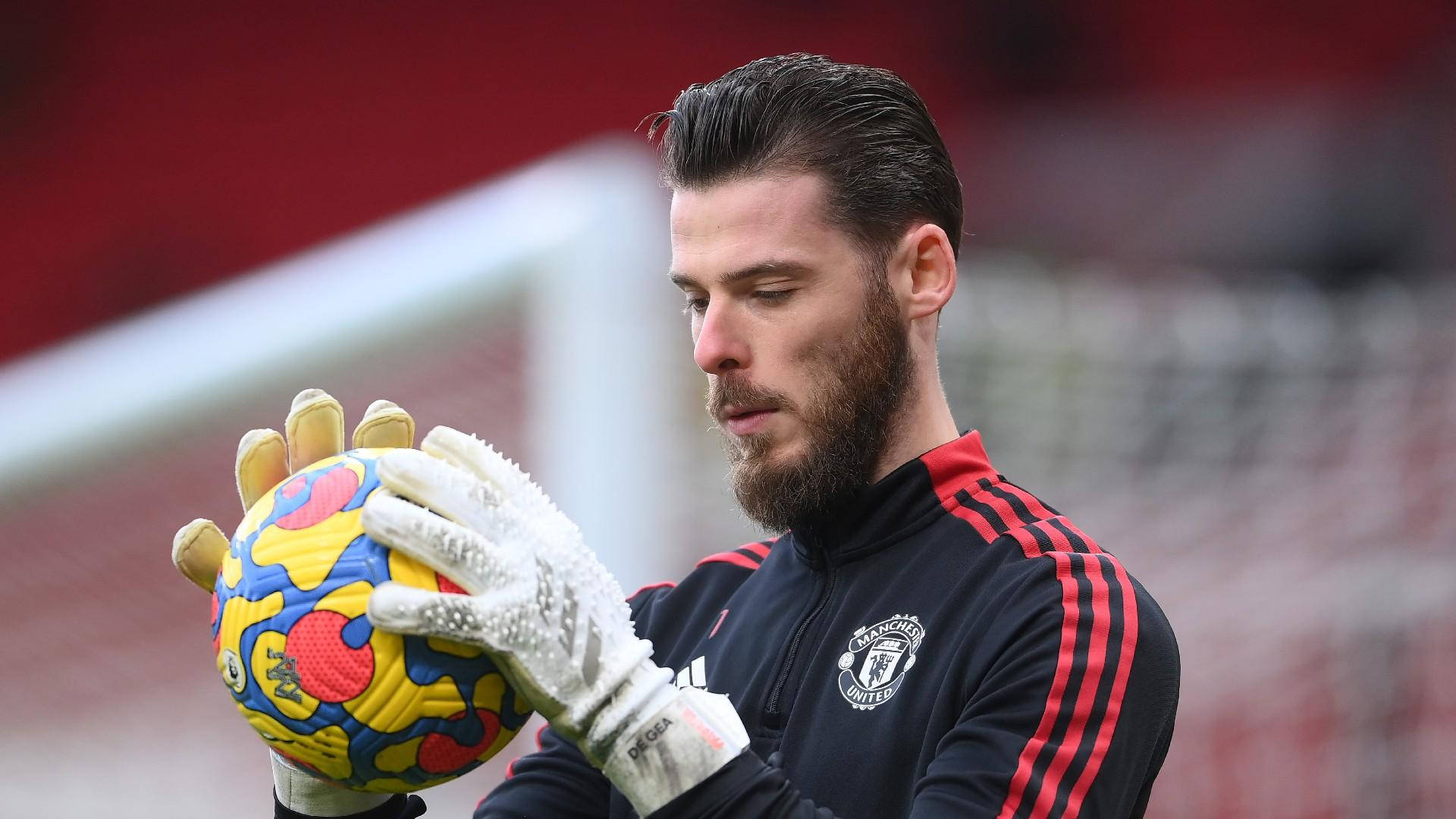 David de Gea, black and red training kit, colorful patterned ball, Full HD Desktop Wallpaper