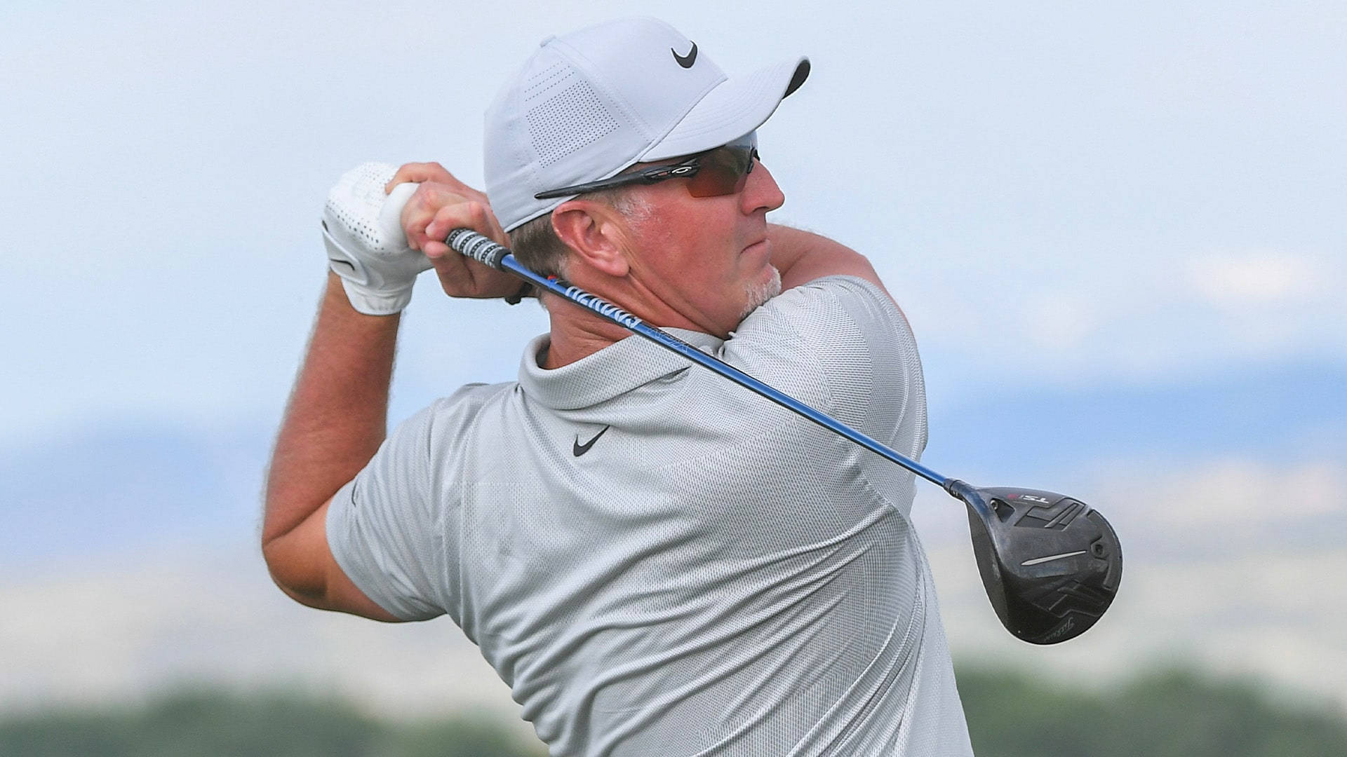 David Duval, gray Nike shirt, white cap, Full HD Desktop Wallpaper