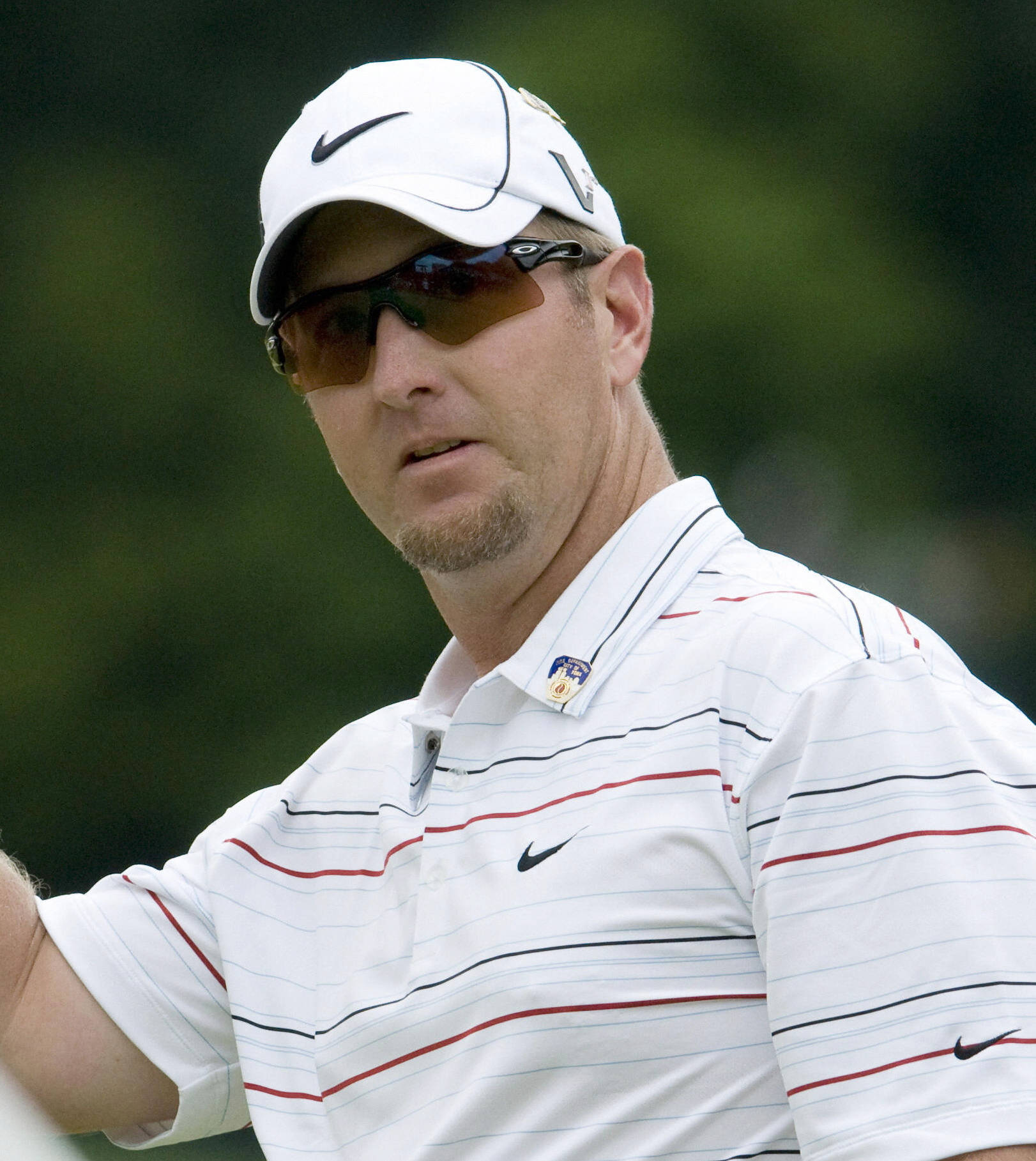 David Duval, brown golf sunglasses, white striped polo, HD Phone Wallpaper