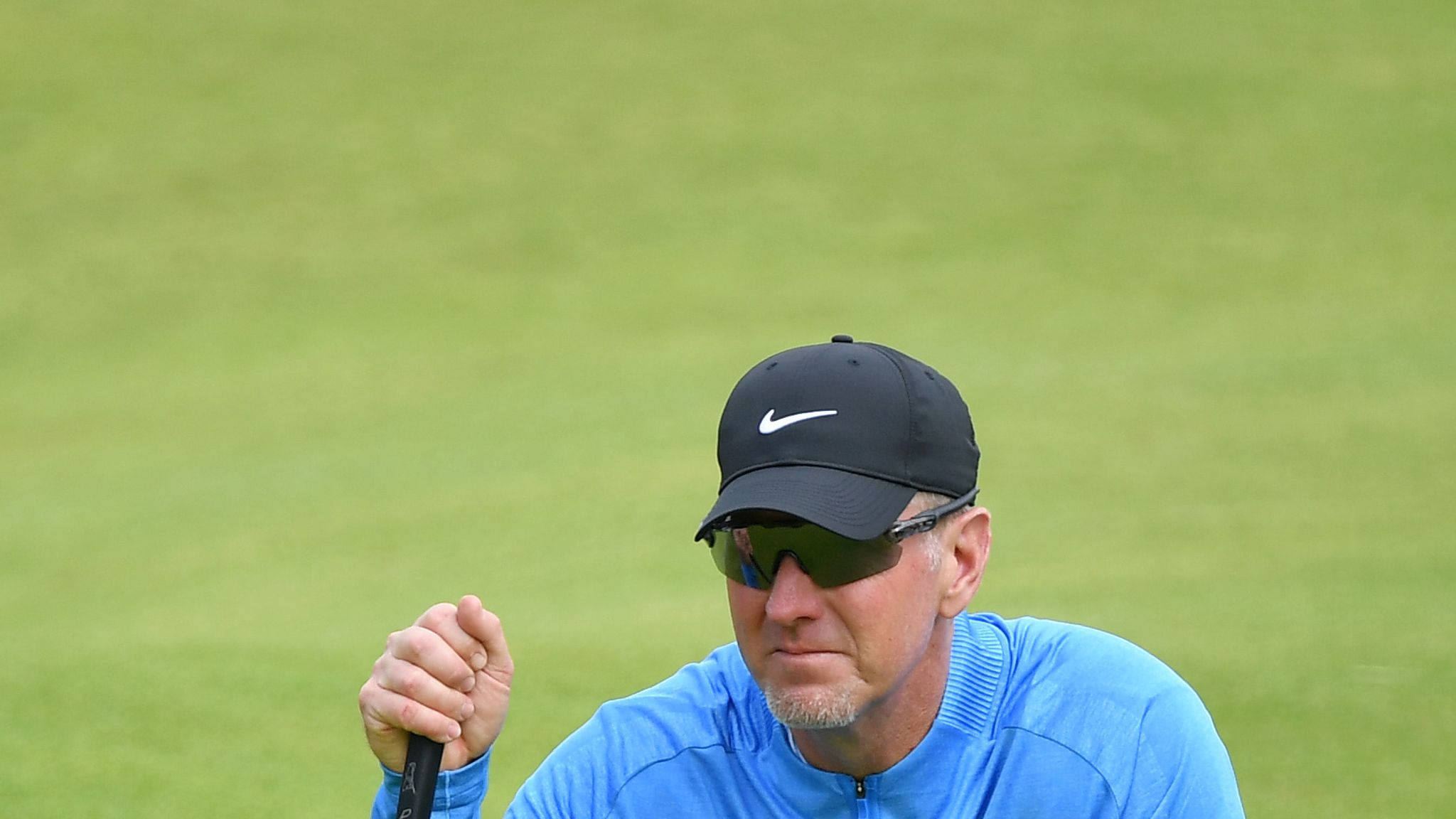 David Duval, blue golf sweater, black cap, Full HD Desktop Wallpaper