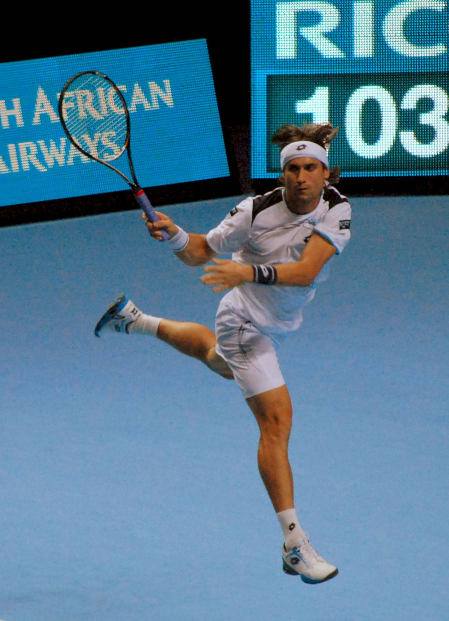 David Ferrer, tennis court, blue court, Full HD Phone Wallpaper