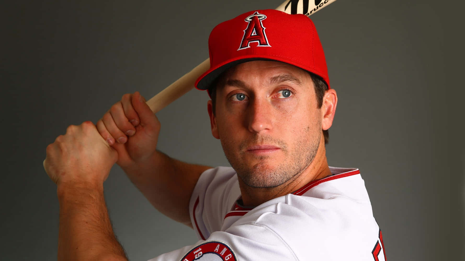 David Freese, red cap, white uniform, HD Desktop Wallpaper