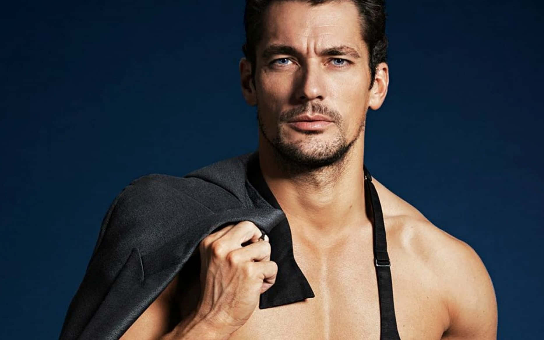 David Gandy, blue eyes, dark suit jacket, HD Desktop Wallpaper