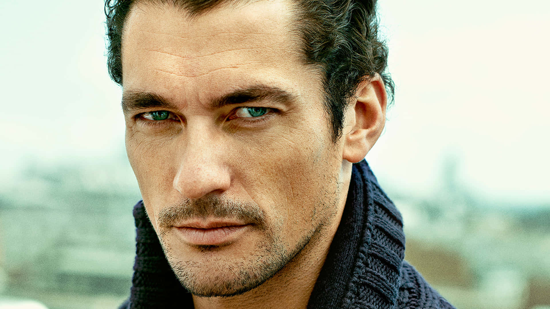 David Gandy, British Fashion Icon, dark knit sweater, Full HD Desktop Wallpaper