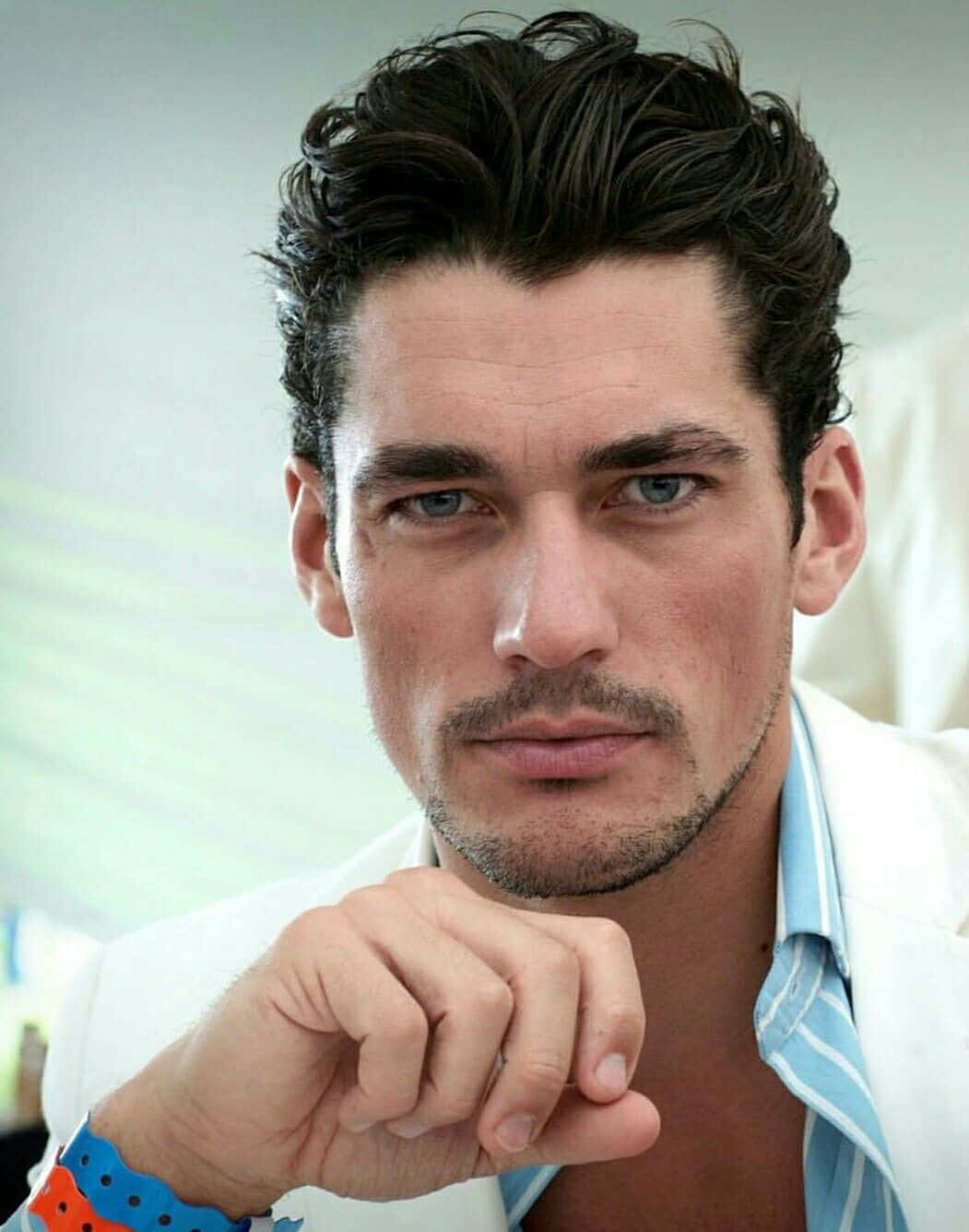 David Gandy, white jacket, striped shirt, HD Phone Wallpaper