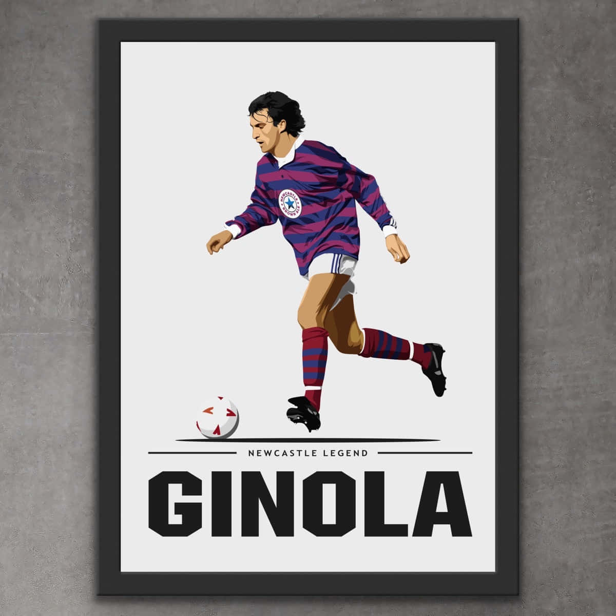 David Ginola, maroon and blue striped jersey, dribbling a ball, SD Desktop Wallpaper