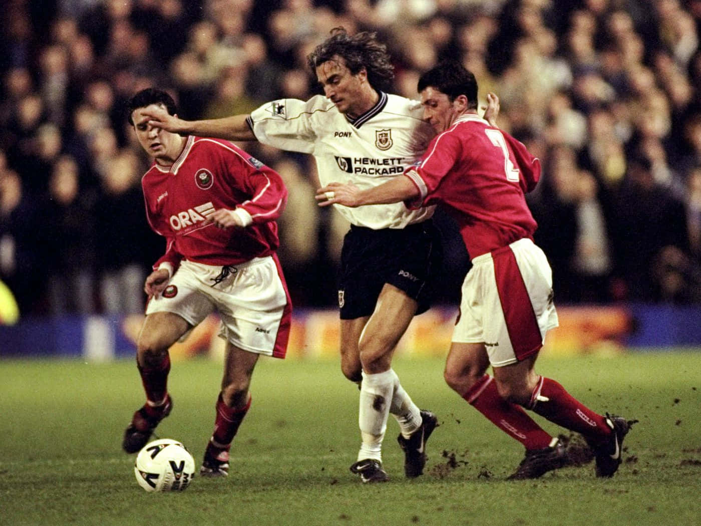 David Ginola, soccer players, muddy pitch, HD Desktop Wallpaper
