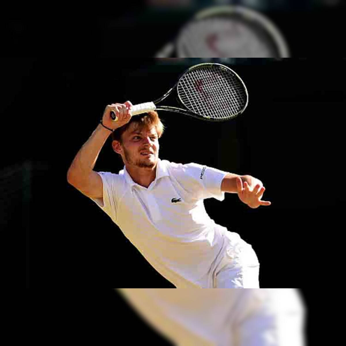 David Goffin, all white outfit, overhead smash, SD Desktop Wallpaper