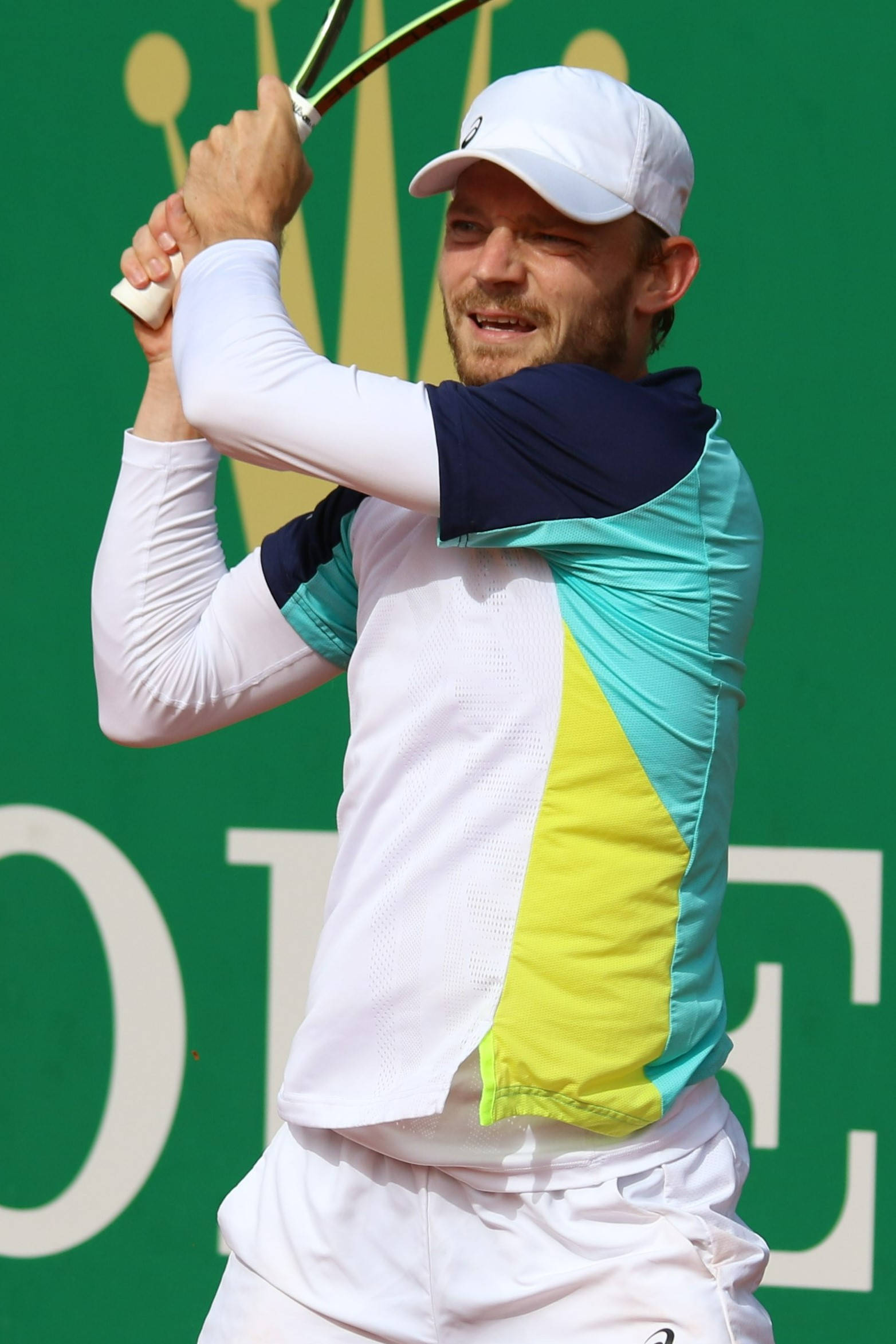 David Goffin, racket, colorful shirt, Full HD Phone Wallpaper
