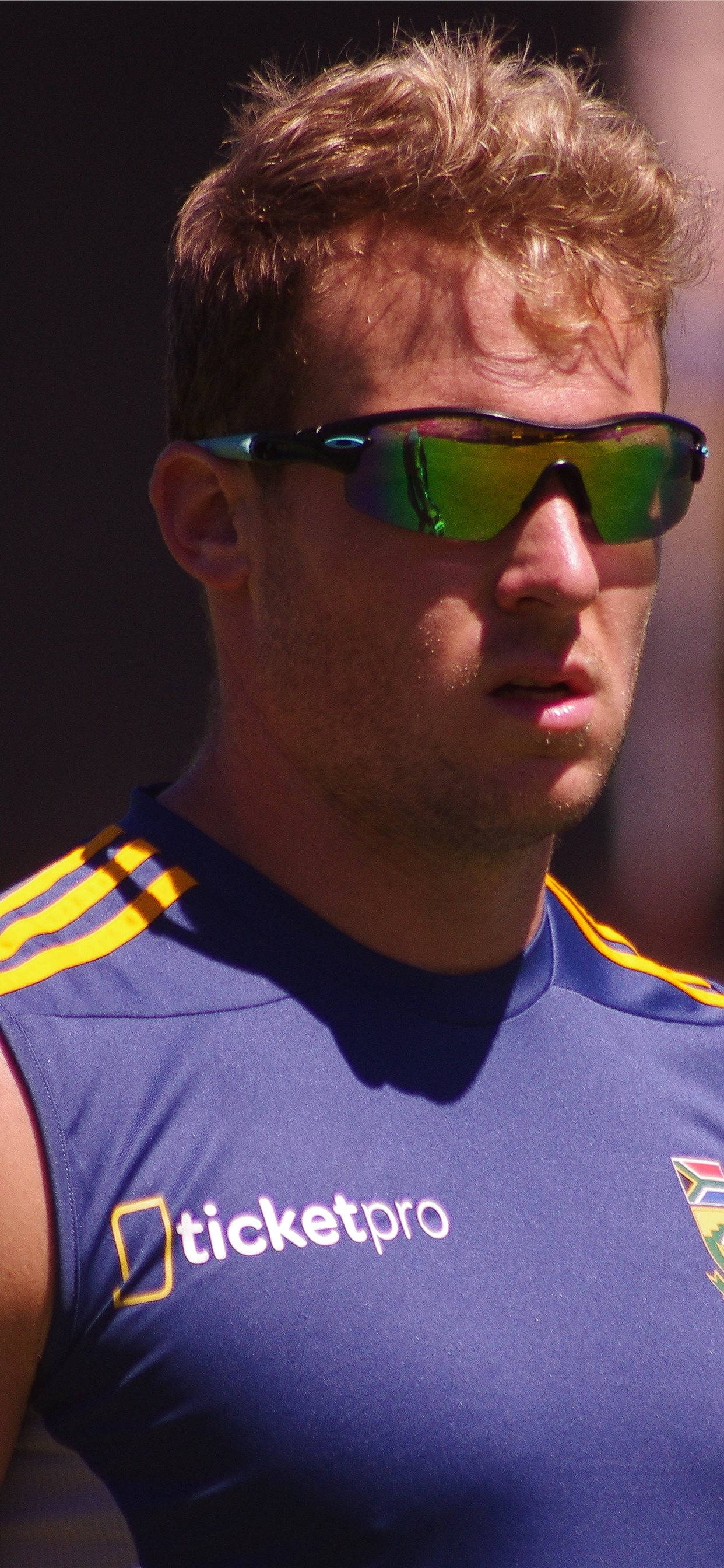 David Miller, blue sleeveless jersey, yellow stripes, 2K Phone Wallpaper