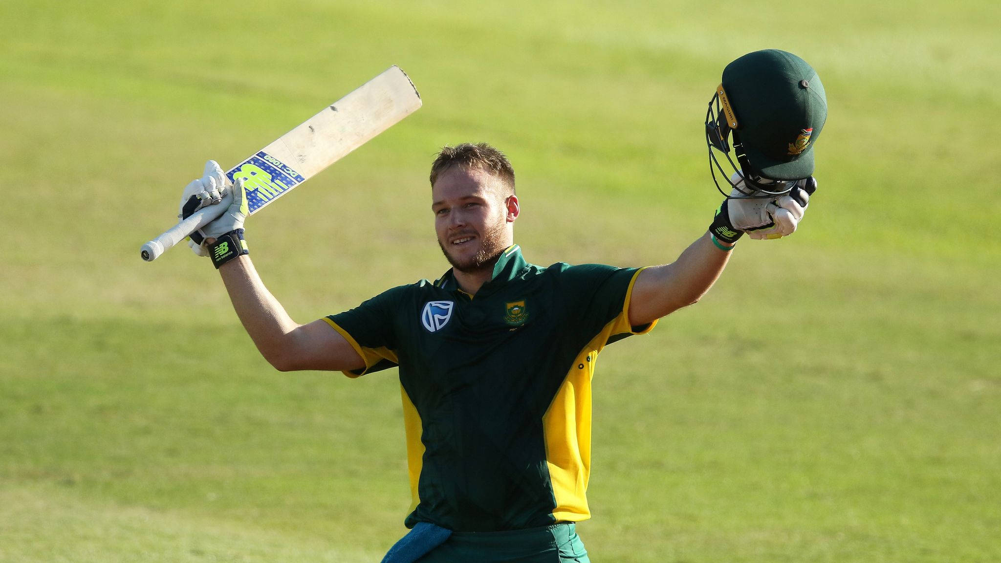 David Miller, cricket player, green and yellow uniform, Full HD Desktop Wallpaper