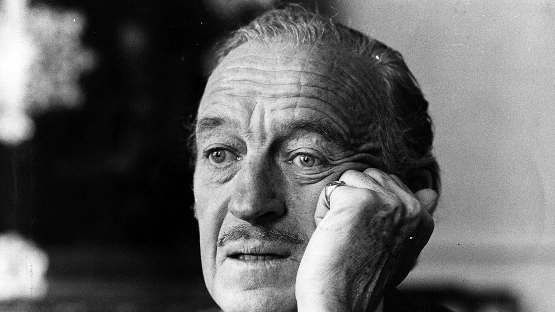 David Niven, black and white portrait, deep wrinkles, Full HD Desktop Wallpaper