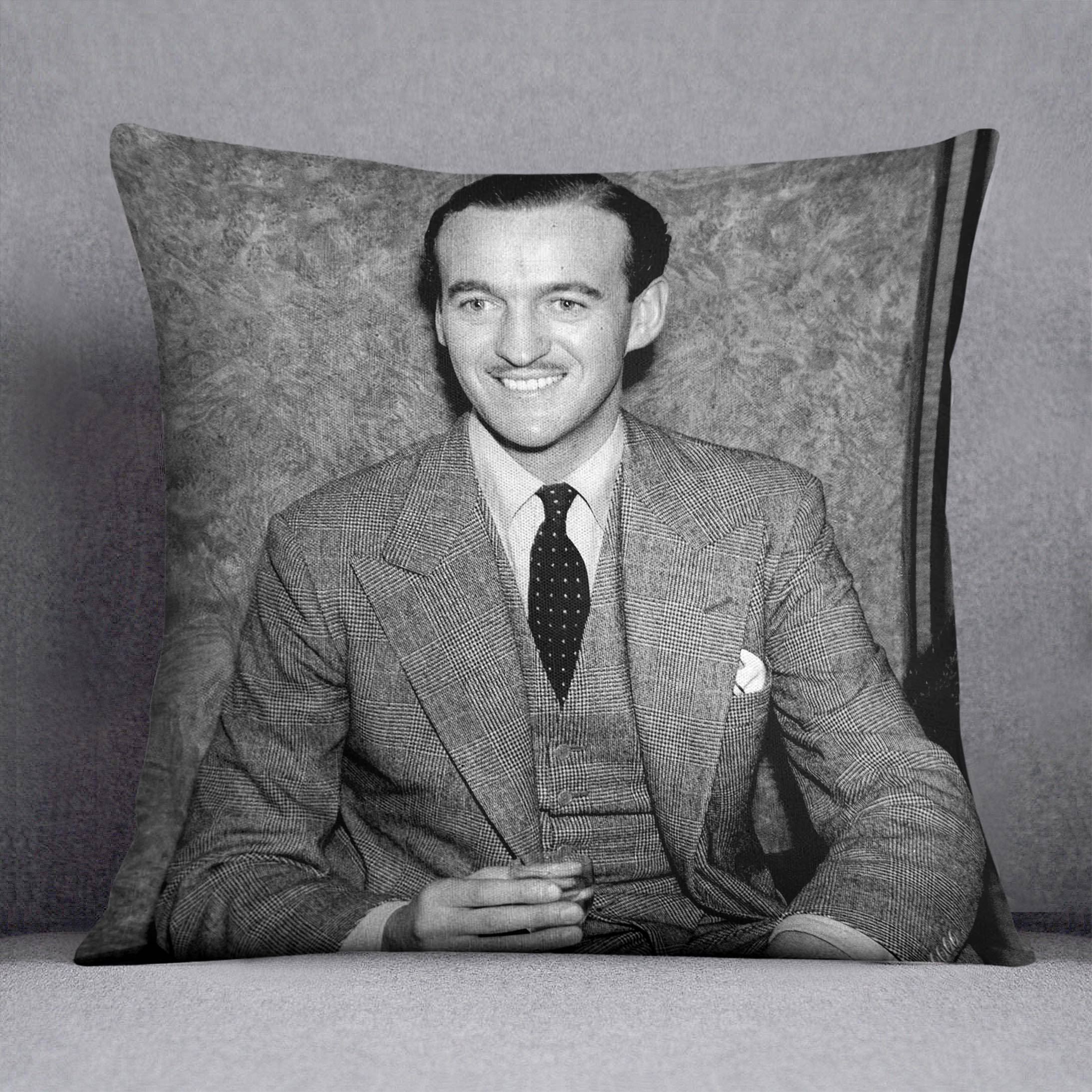 David Niven, black and white, pillowcase, Full HD Desktop Wallpaper