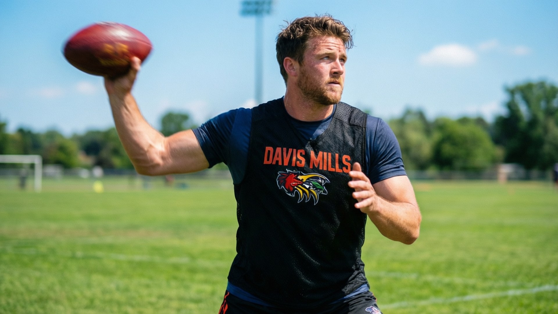 Davis Mills, training field, pass, Full HD Desktop Wallpaper