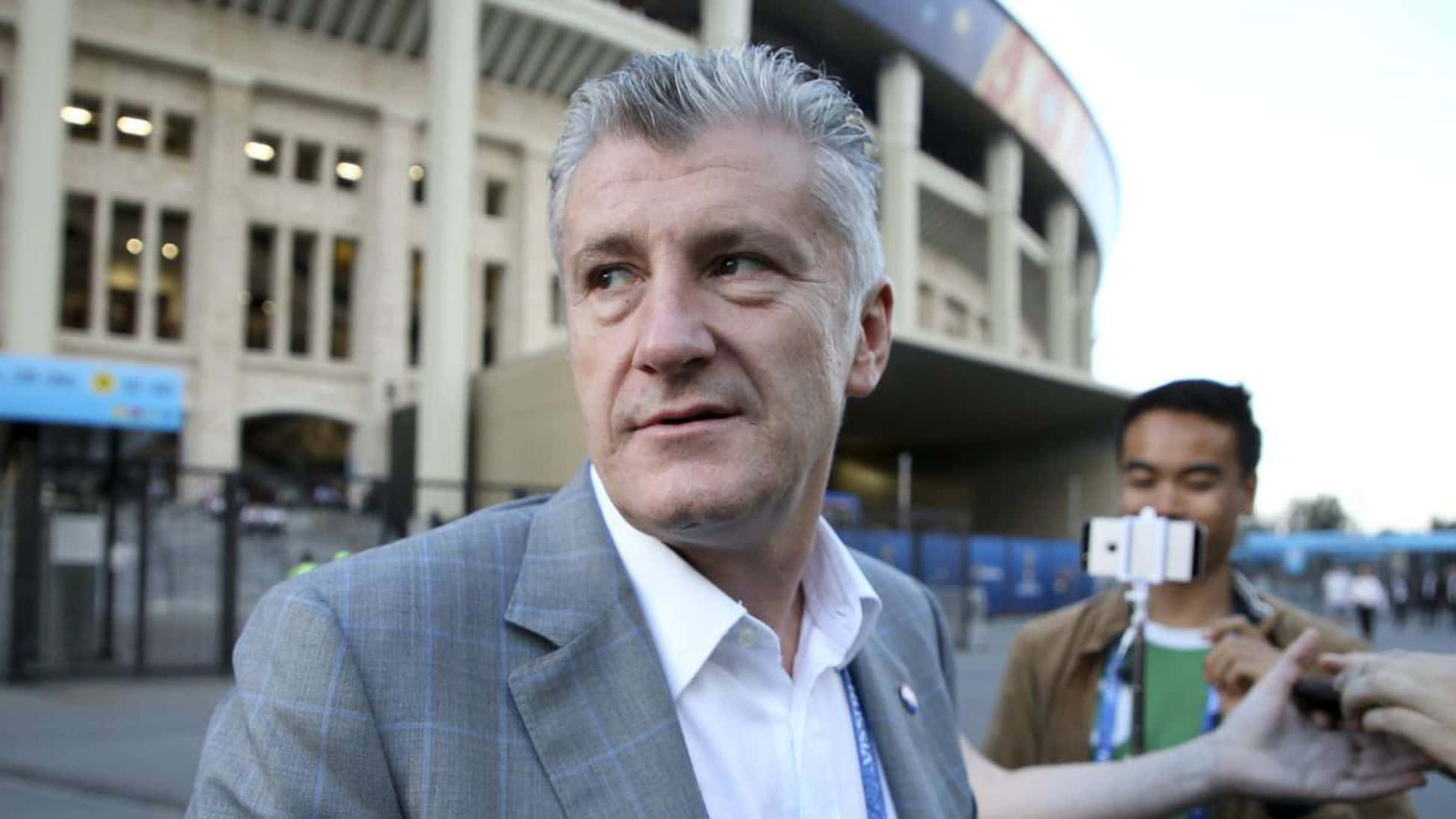 Davor Suker, gray suit, stadium, Full HD Desktop Wallpaper