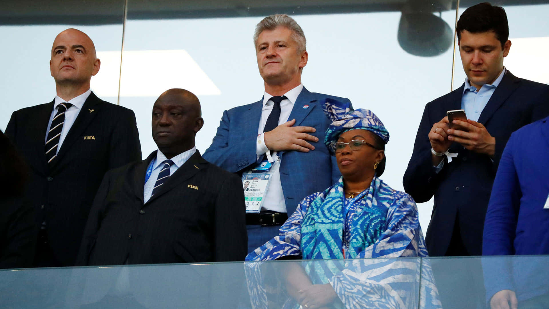 Davor Suker, stadium box, vibrant blue patterned outfit, Full HD Desktop Wallpaper