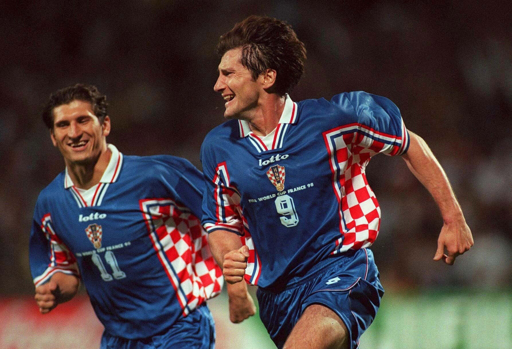 Davor Suker, 1998 World Cup, blue and red checkered jerseys, HD Desktop Wallpaper