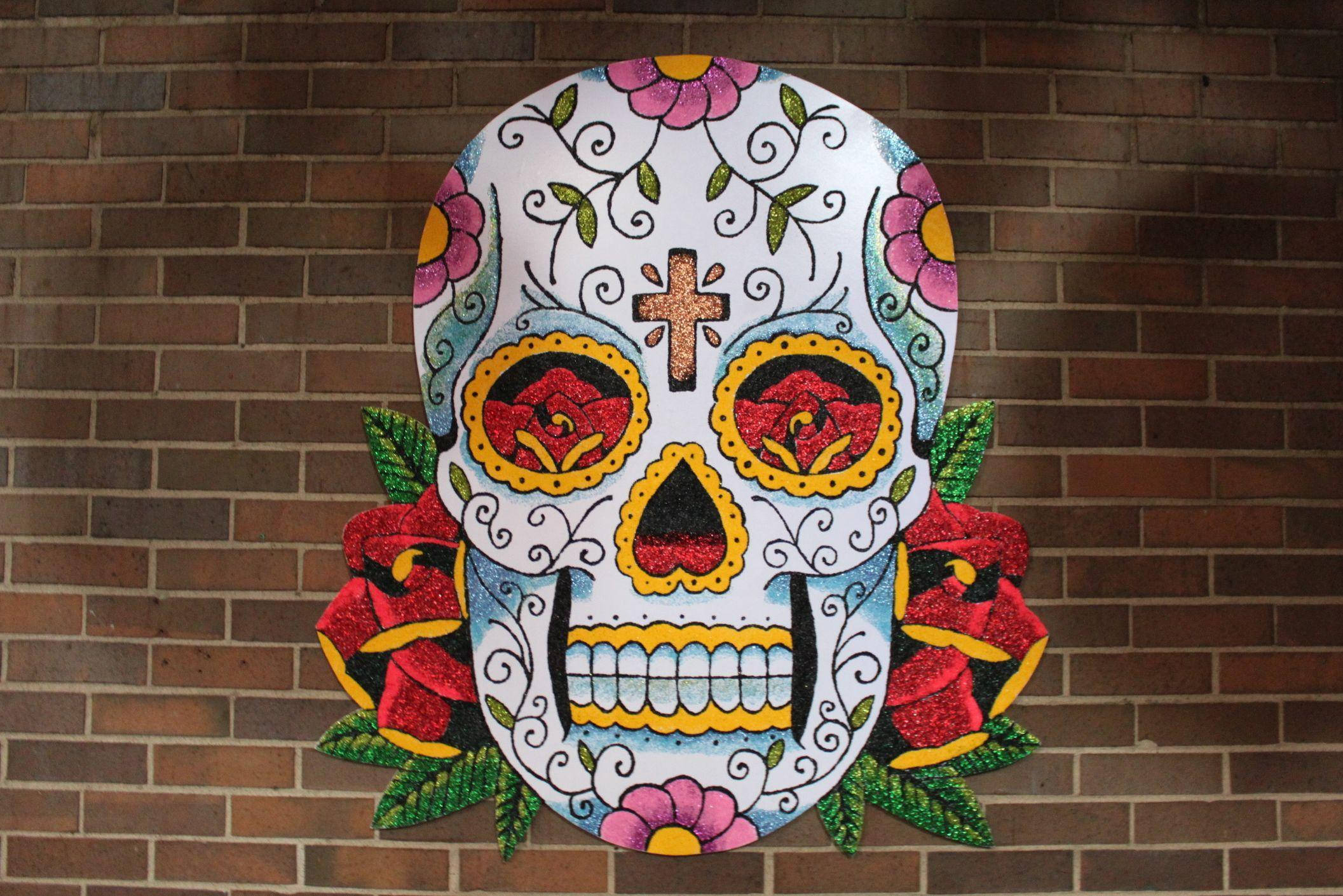 Day Of The Dead, sugar skull, roses, Full HD Desktop Wallpaper