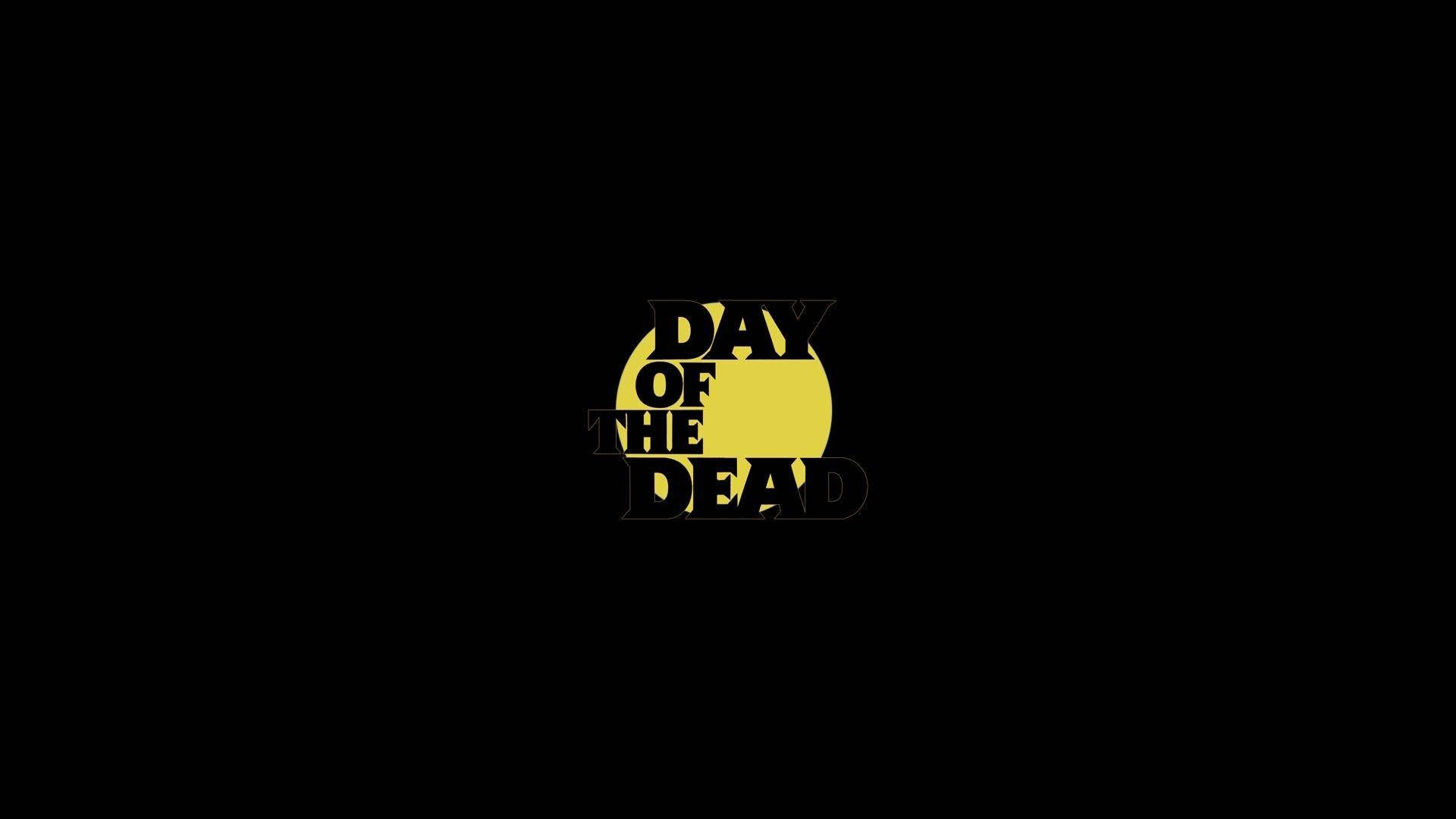 Day Of The Dead, black background, yellow circle, Full HD Desktop Wallpaper