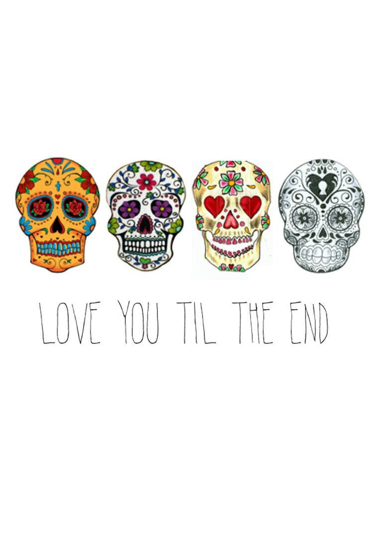 Grieving Day Of The Dead, sugar skulls, floral patterns, SD Phone Wallpaper