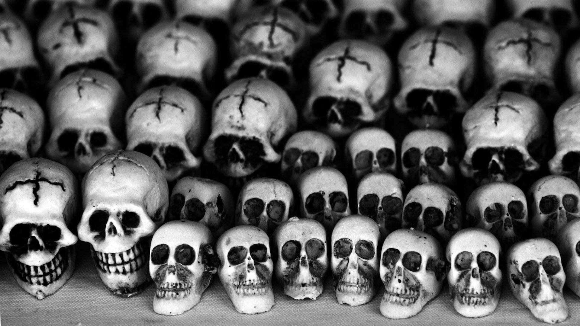 Day Of The Dead, skulls, cross marks, Full HD Desktop Wallpaper