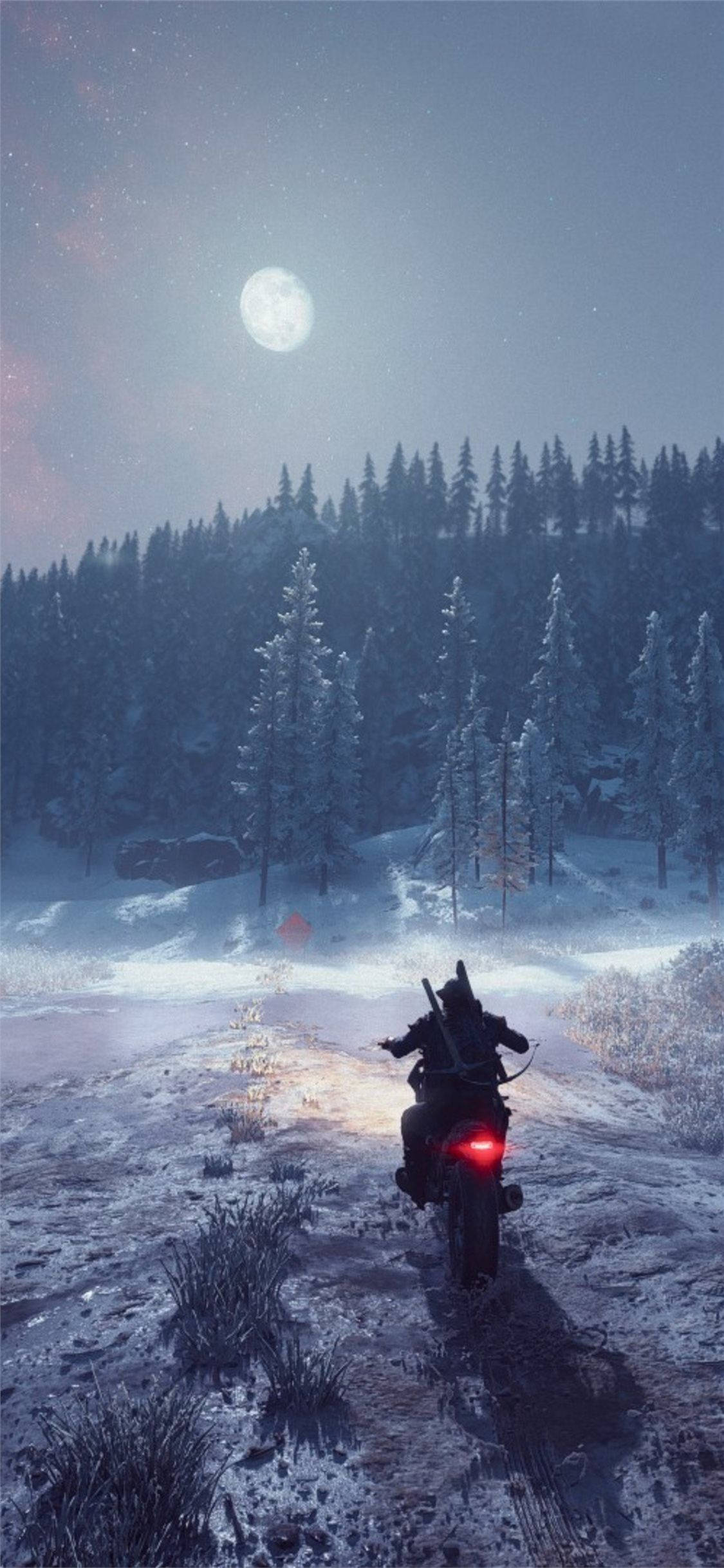 Days Gone, motorcycle, glowing red taillight, Full HD Phone Wallpaper